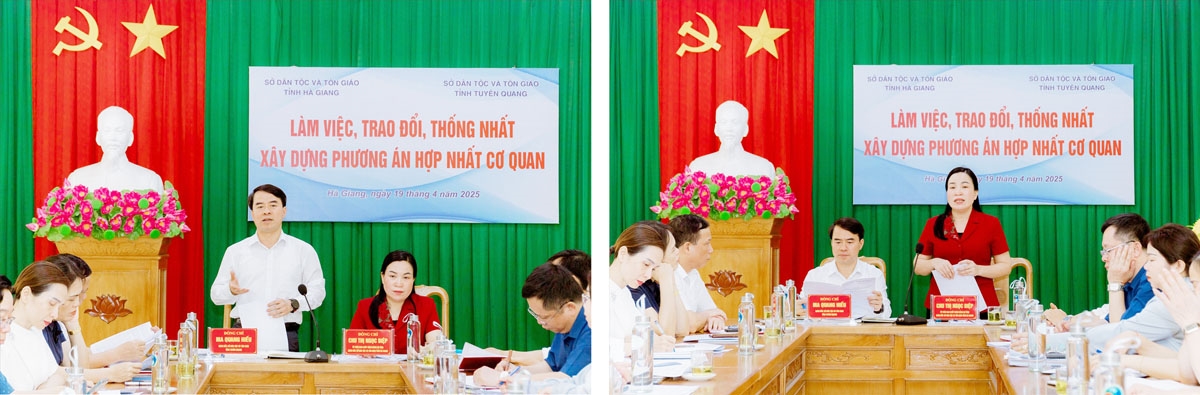 Sở Dân tộc và Tôn giáo hai tỉnh Tuyên Quang và Hà Giang thống nhất tiếp tục trao đổi thông tin, phối hợp chặt chẽ trong quá trình triển khai các bước tiếp theo, bảo đảm đúng tiến độ, chất lượng và phù hợp với tình hình thực tế của mỗi địa phương