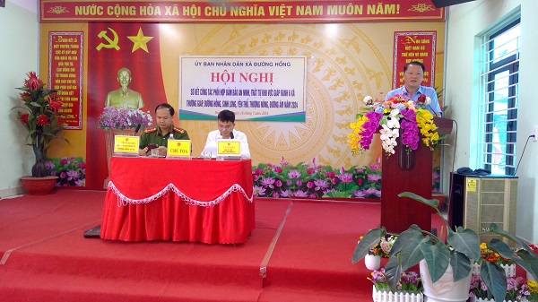 XÃ ĐƯỜNG HÔNG TỔ CHỨC HỘI NGHỊ GIAO BAN CỤM AN NINH LIÊN HOÀN KHU VỰC GIÁP RANH