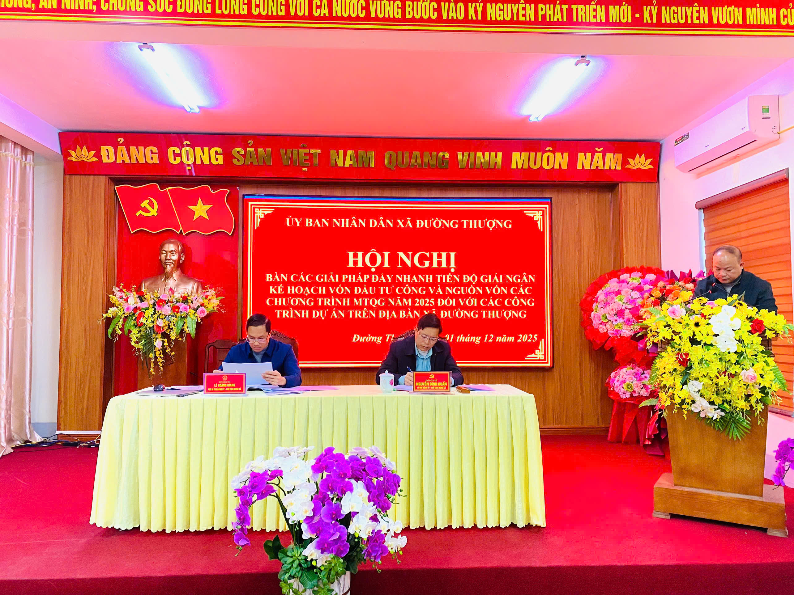 XÃ ĐƯỜNG THƯỢNG TỔ CHỨC HỘI NGHỊ BÀN GIẢI PHÁP ĐẨY NHANH TIẾN ĐỘ GIẢI NGÂN VỐN ĐẦU TƯ CÔNG NĂM 2025