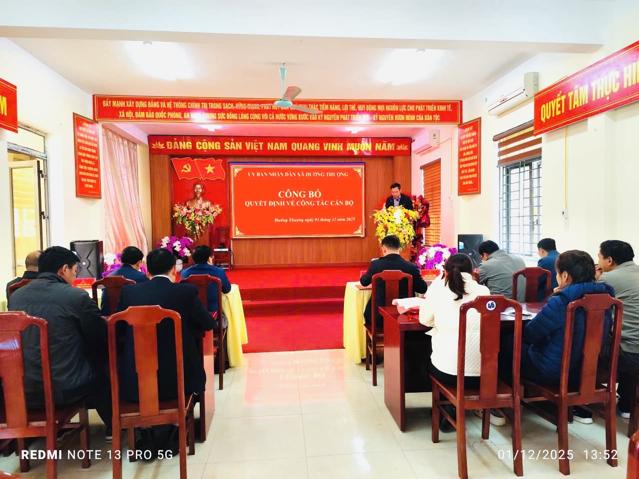 UBND xã Đường Thượng tổ chức Công bố Quyết định về công tác cán bộ