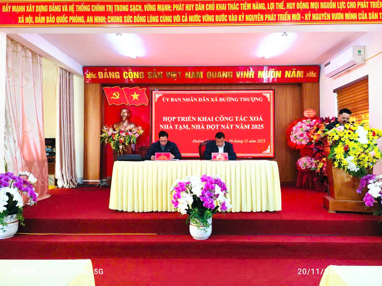 UBND xã Đường Thượng Tổ chức họp triển khai công tác xóa nhà tạm, nhà dột nát