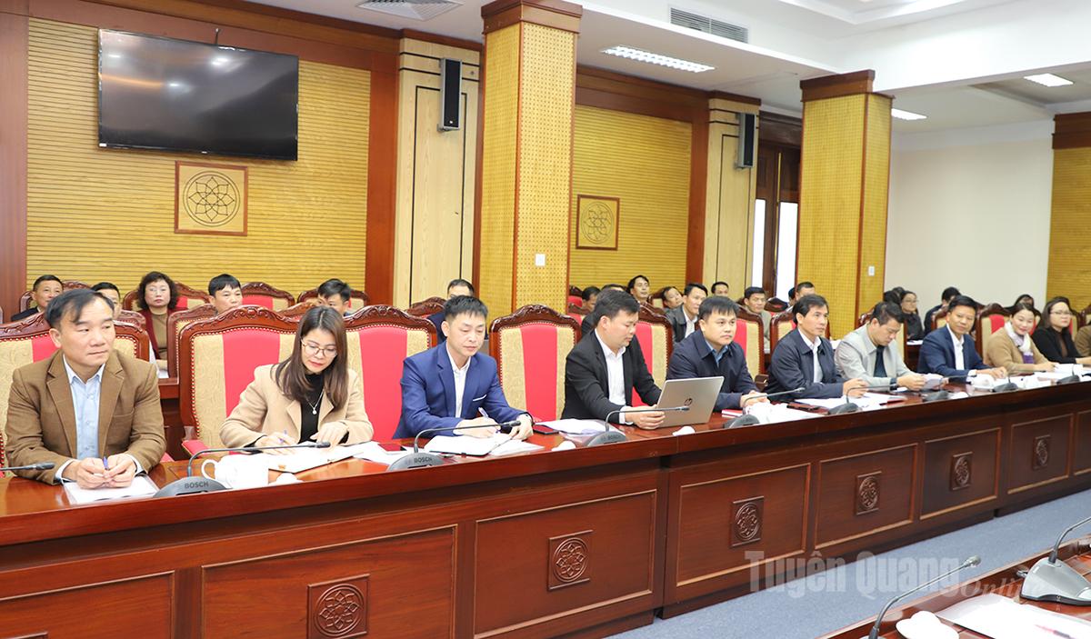 Các đại biểu dự hội nghị tại điểm cầu tỉnh Tuyên Quang.