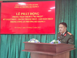 Công an phường Hà Giang 1 phát động phong trào thi đua “Ba Nhất”