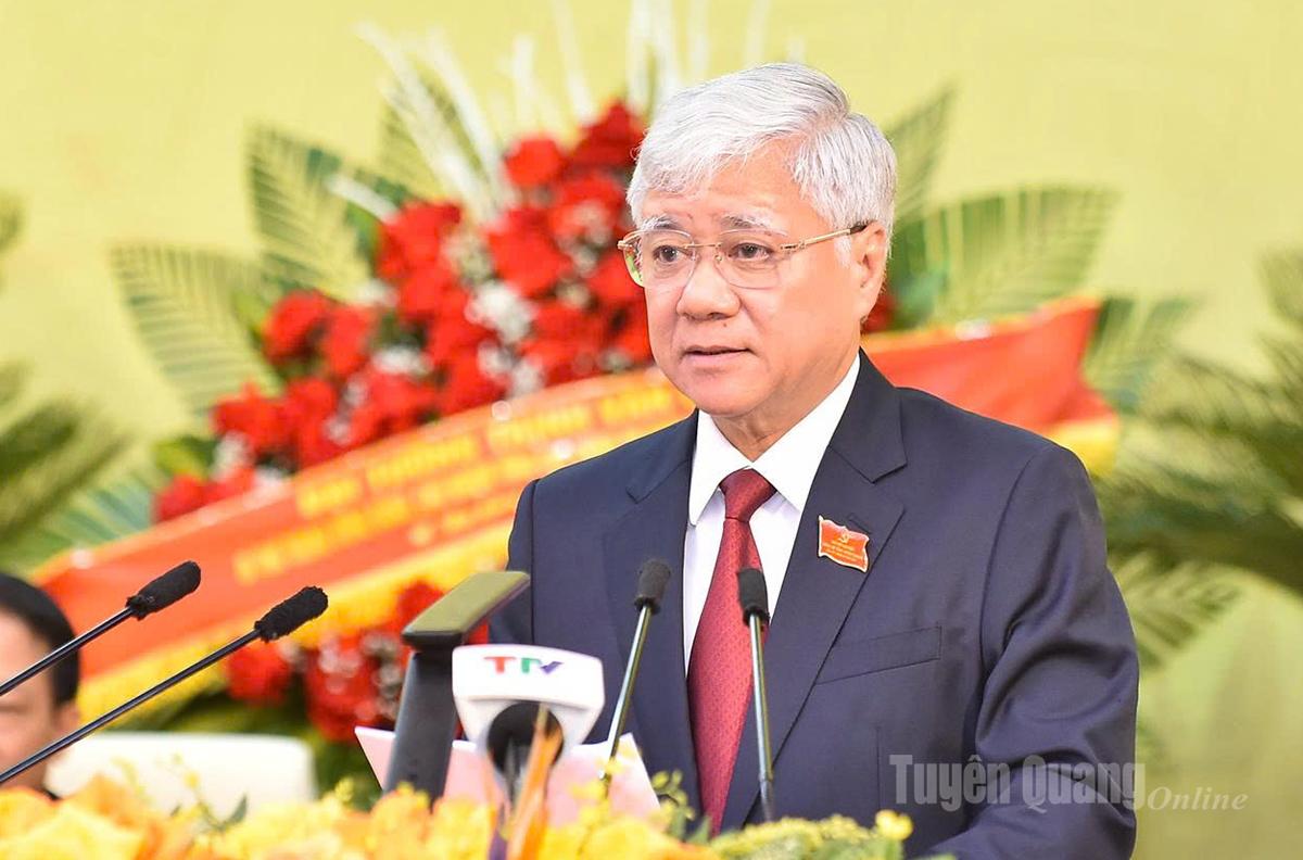 Đồng chí Đỗ Văn Chiến, Ủy viên Bộ Chính trị, Bí thư Trung ương Đảng, Chủ tịch Ủy ban Trung ương MTTQ Việt Nam .