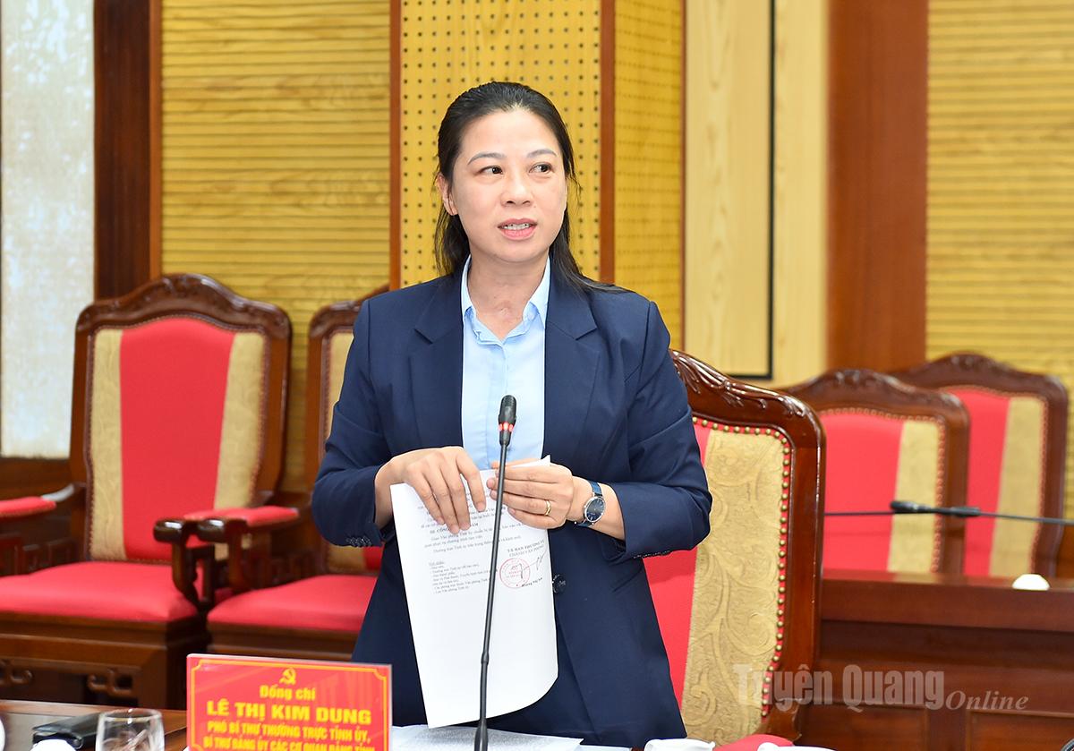 Đồng chí Phó Bí thư Thường trực Tỉnh ủy phát biểu tại buổi làm việc.