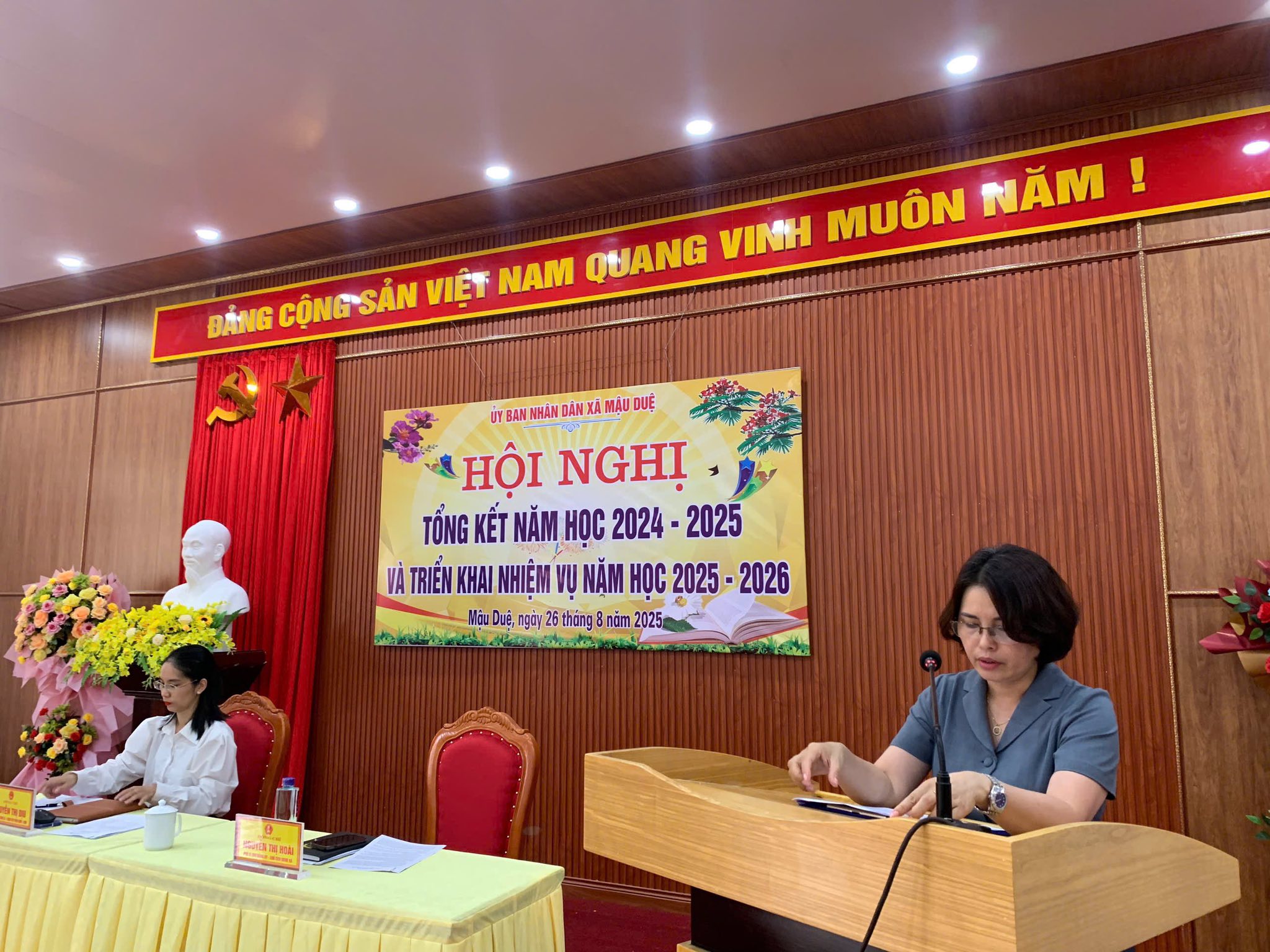 Ngày 26/8, Uỷ ban xã Mậu Duệ tổ chức Hội nghị tổng kết năm học 2024-2025, triển khai nhiệm vụ năm học 2025-2026