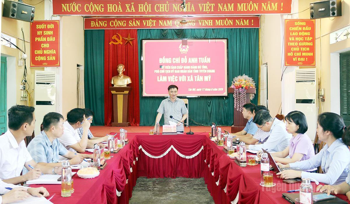 Phó Chủ tịch UBND tỉnh Đỗ Anh Tuấn làm việc với xã Tân Mỹ