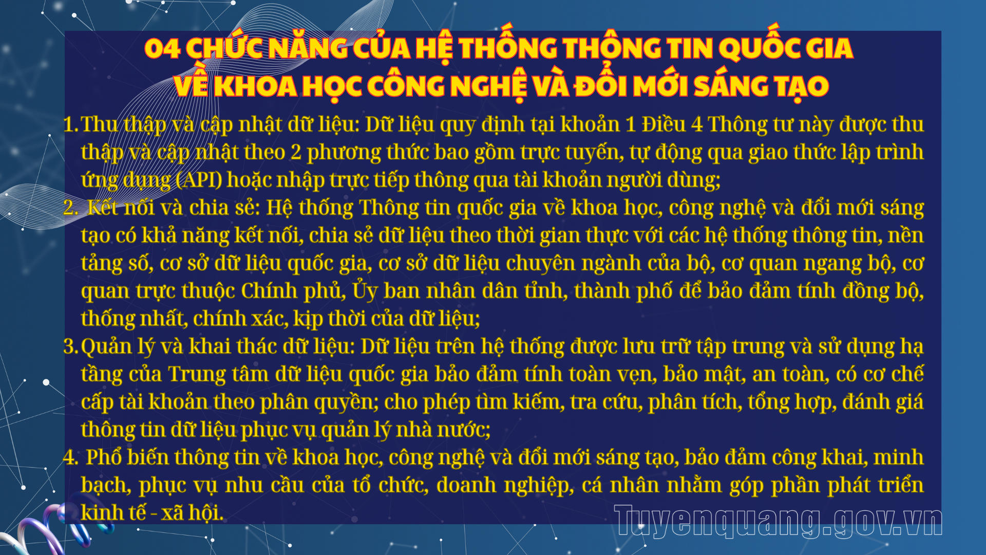 Quy định về kết nối, chia sẻ, khai thác dữ liệu về khoa học, công nghệ và đổi mới sáng tạo