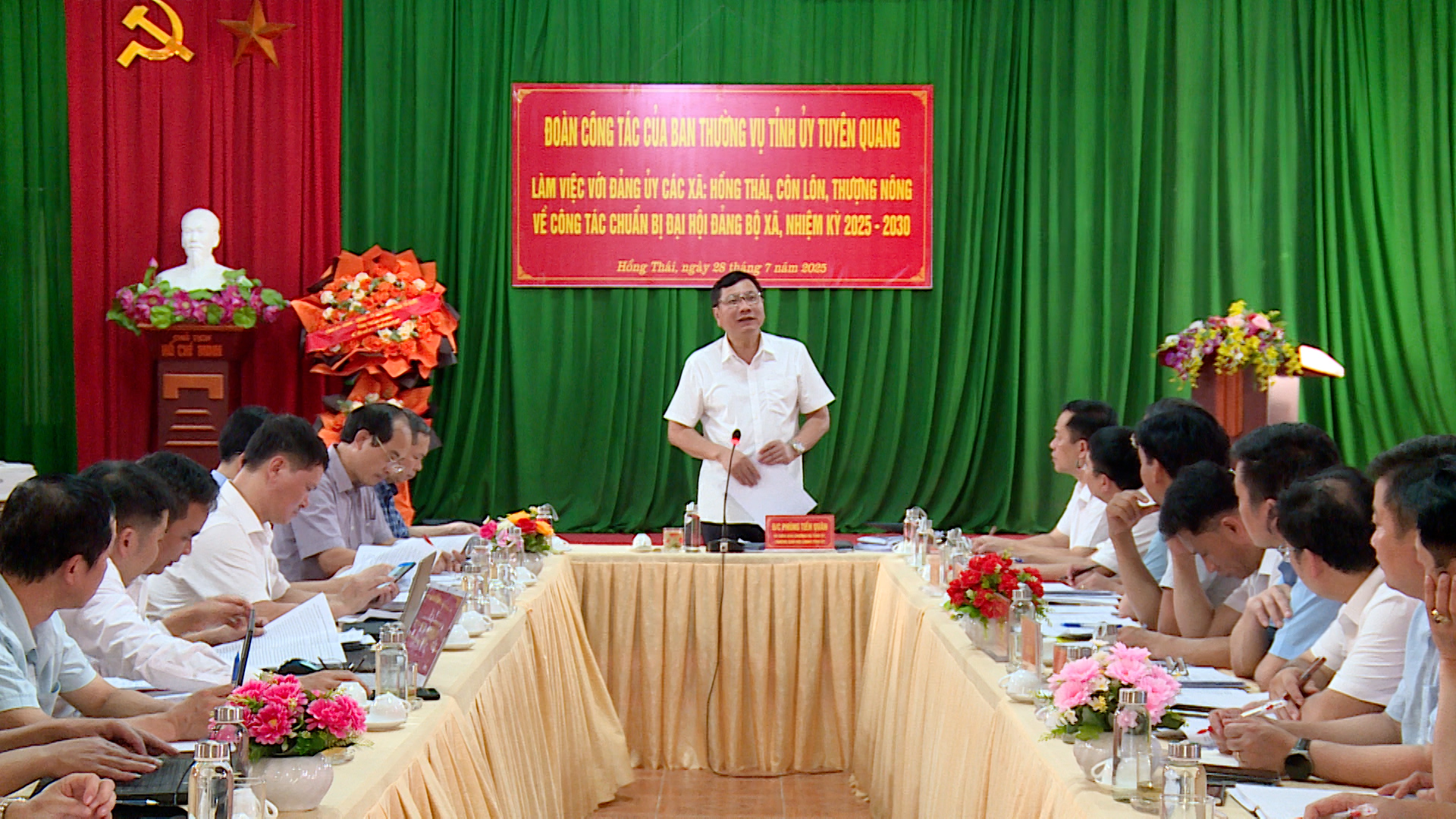 Đoàn công tác của Ban Thường vụ Tỉnh ủy làm việc với Đảng ủy các xã Hồng Thái, Côn Lôn, Thượng Nông