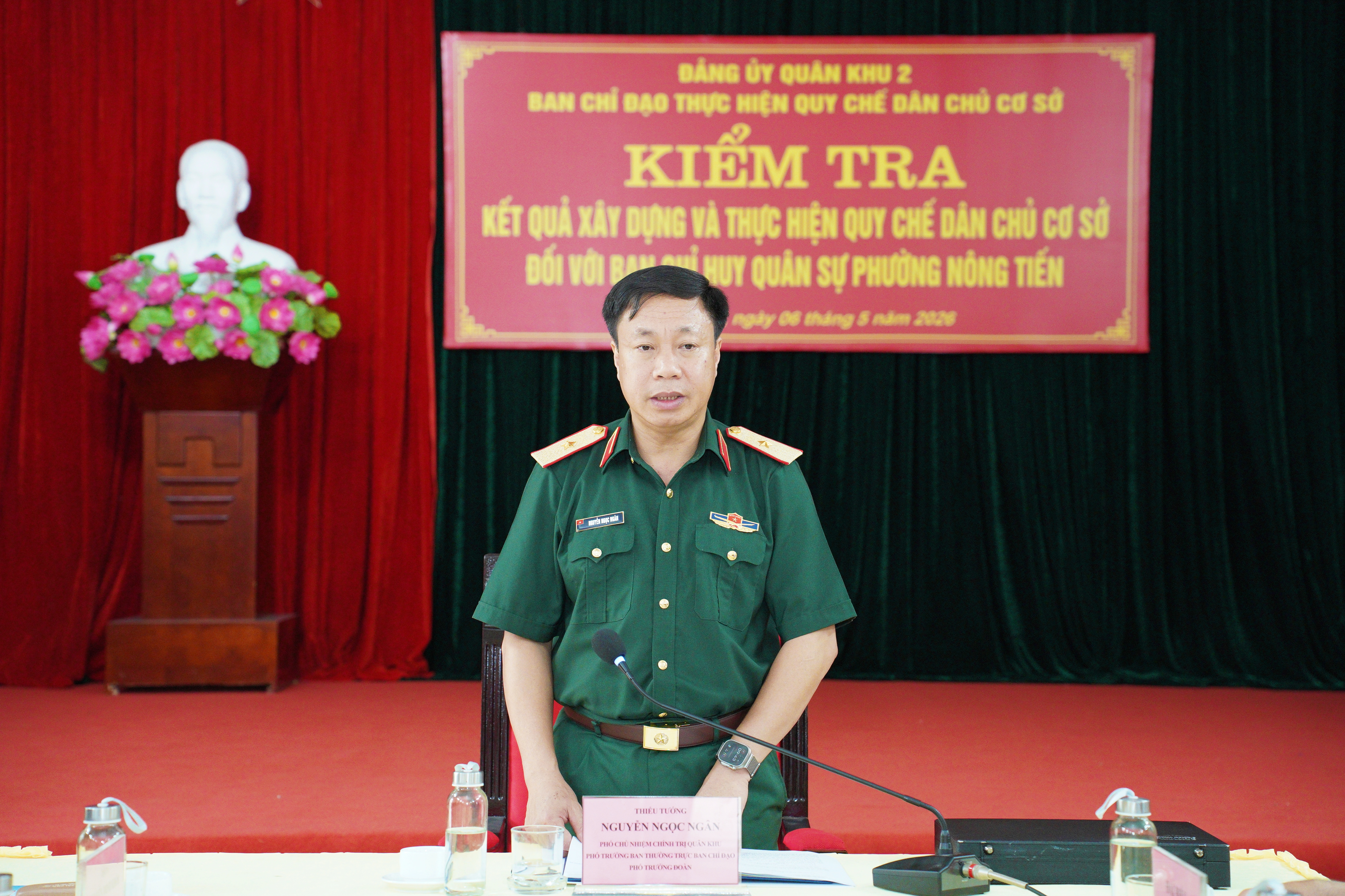 Đảng ủy Quân khu 2 kiểm tra kết quả thực hiện Quy chế dân chủ cơ sở tại Ban Chỉ huy Quân sự phường Nông Tiến