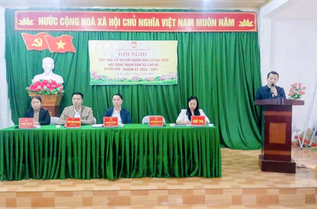 Xã Cao Bồ tổ chức hội nghị tiếp xúc cử tri, vận động bầu cử đại biểu HĐND xã nhiệm kỳ 2026 – 2031