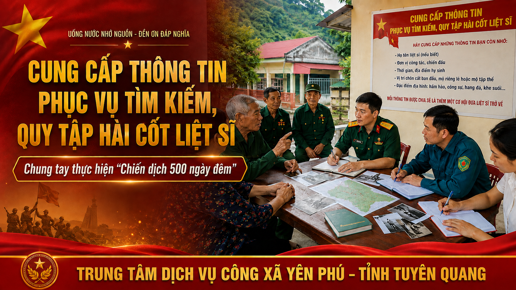 YÊN PHÚ VẬN ĐỘNG NHÂN DÂN CUNG CẤP THÔNG TIN PHỤC VỤ TÌM KIẾM, QUY TẬP HÀI CỐT LIỆT SĨ