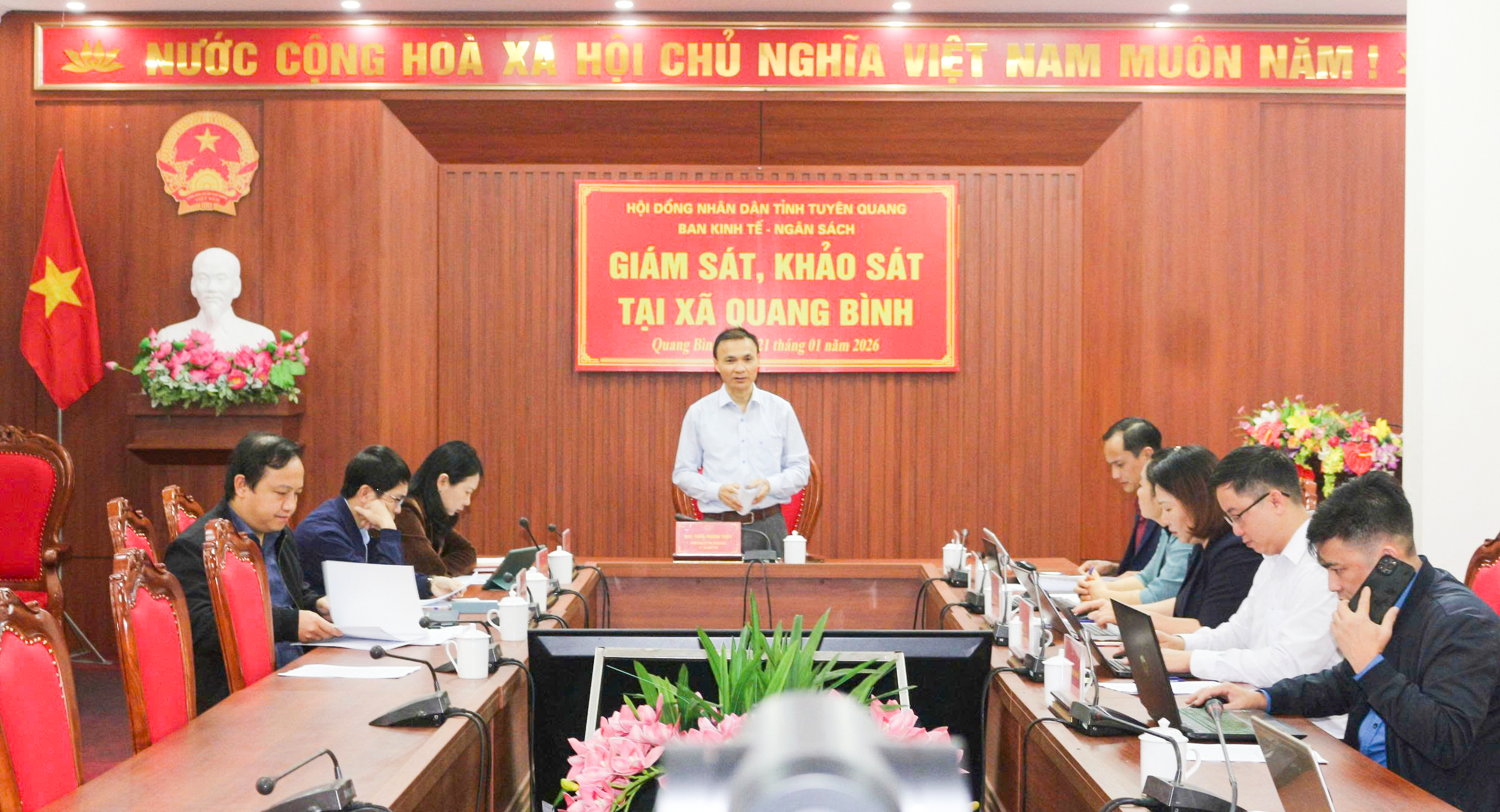 Đoàn giám sát Ban Kinh tế – Ngân sách HĐND tỉnh Tuyên Quang làm việc tại xã Quang Bình