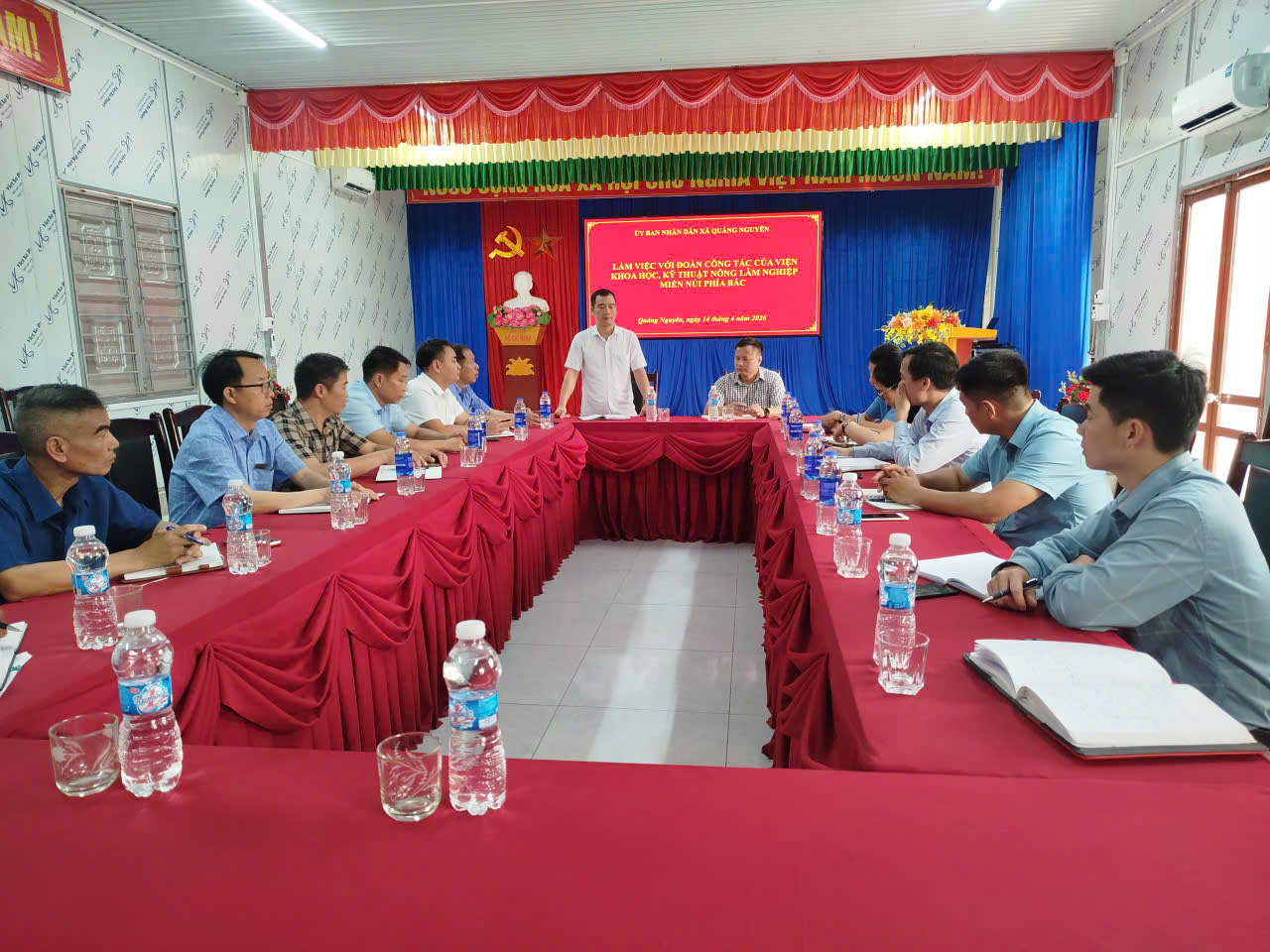 UBND xã Quảng Nguyên làm việc Viện khoa học, kỹ thuật nông lâm nghiệp miền núi phía Bắc