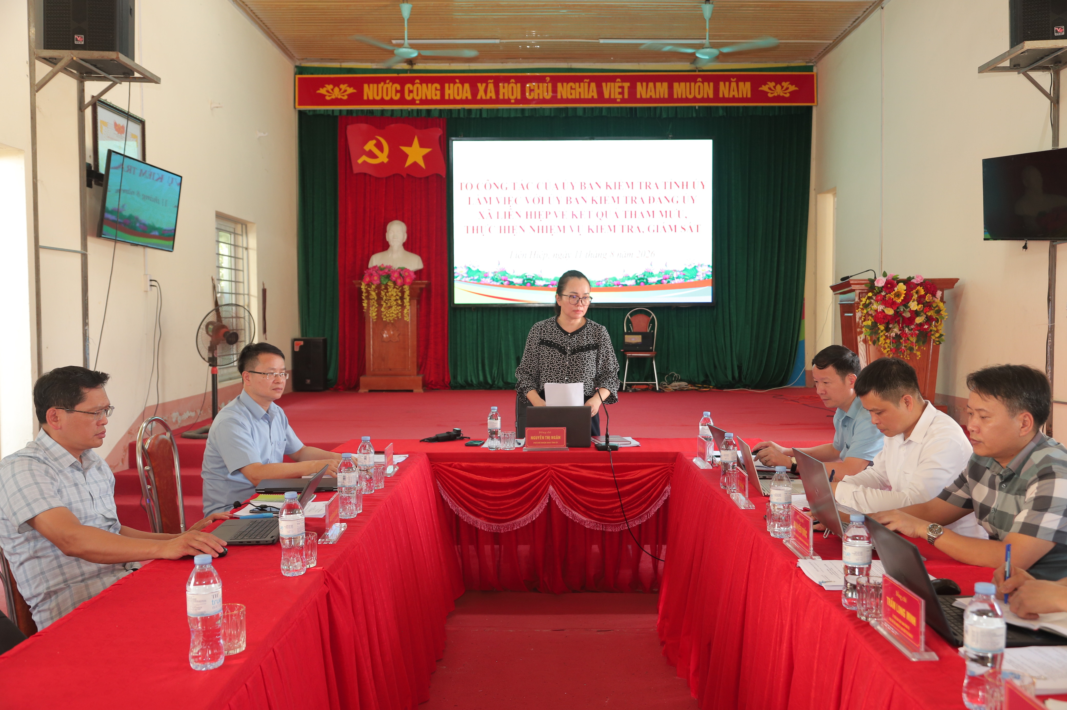 Tổ công tác Ủy ban Kiểm tra Tỉnh ủy làm việc với Đảng ủy xã Liên Hiệp về công tác kiểm tra, giám sát
