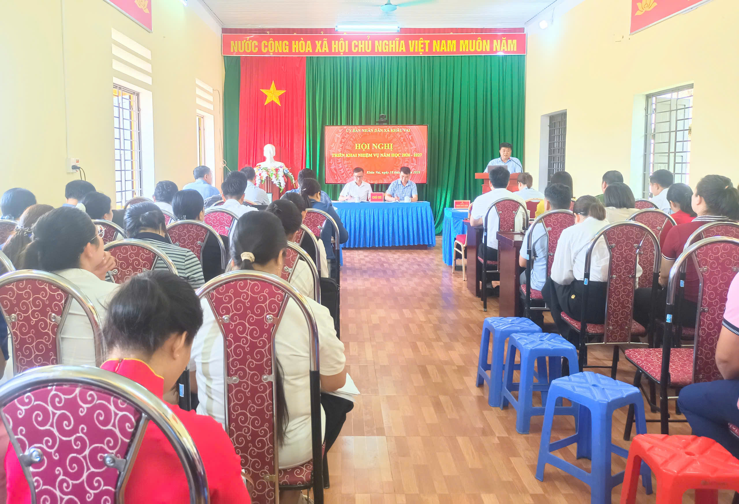 UBND xã Khâu Vai tổ chức Hội nghị triển khai công tác giáo dục năm học mới