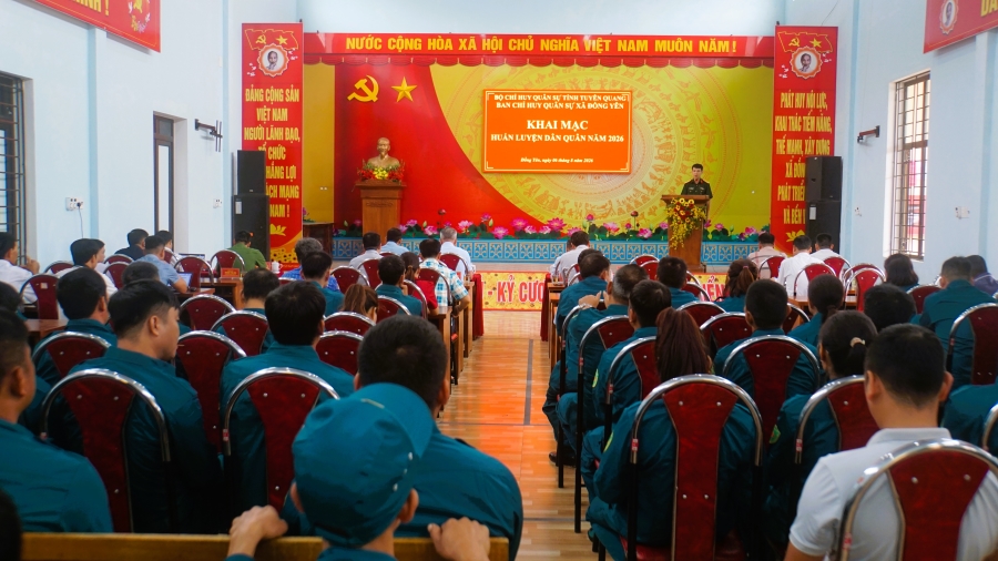 Xã Đồng Yên khai mạc huấn luyện lực lượng dân quân năm 2026