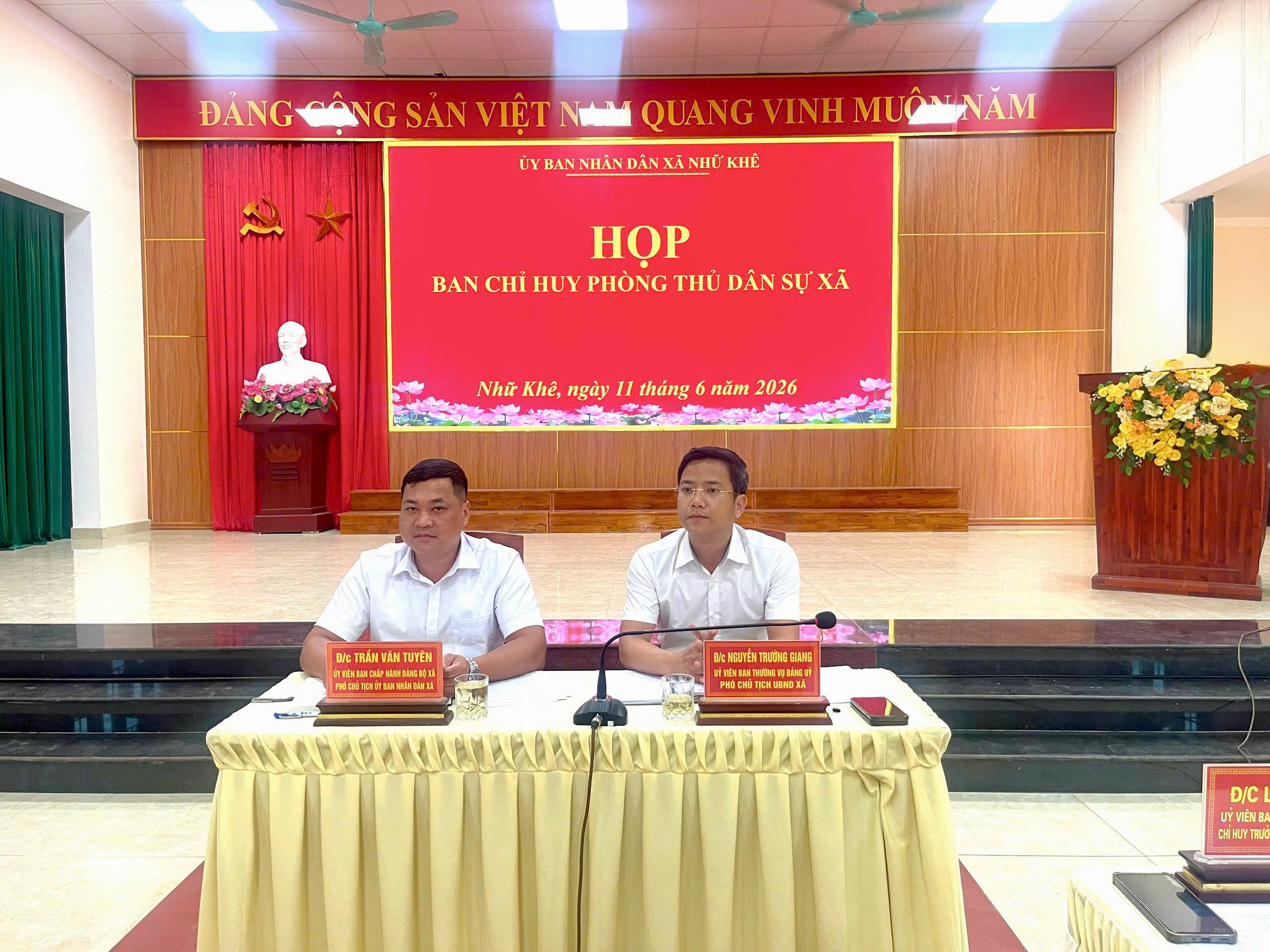 UBND xã Nhữ Khê họp ban chỉ huy phòng thủ dân sự xã