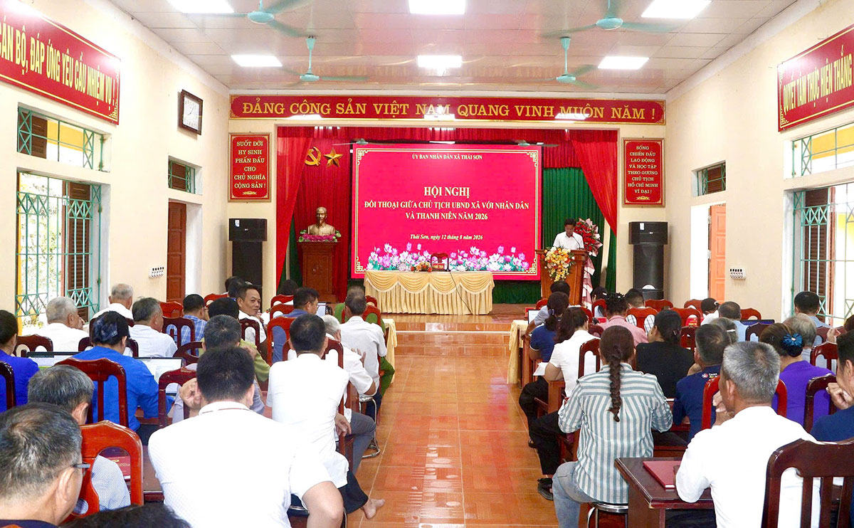 UBND xã Thái Sơn tổ chức Hội nghị đối thoại giữa Chủ tịch UBND xã với Nhân dân và thanh niên năm 2026