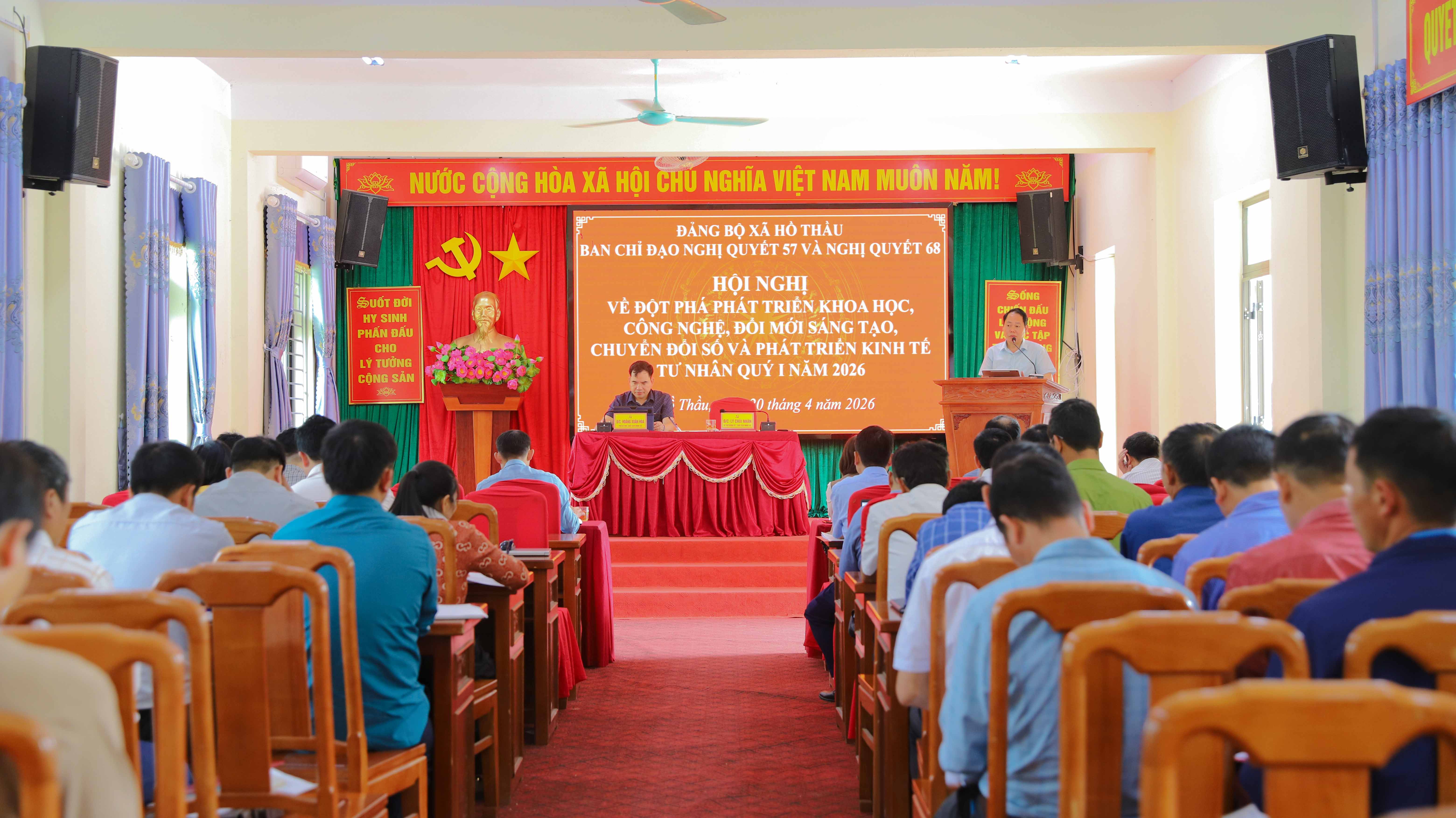 Hồ Thầu tổ chức Hội nghị về đột phá phát triển khoa học, công nghệ, đổi mới sáng tạo, chuyển đổi số và phát triển kinh tế tư nhân quý I năm 2026
