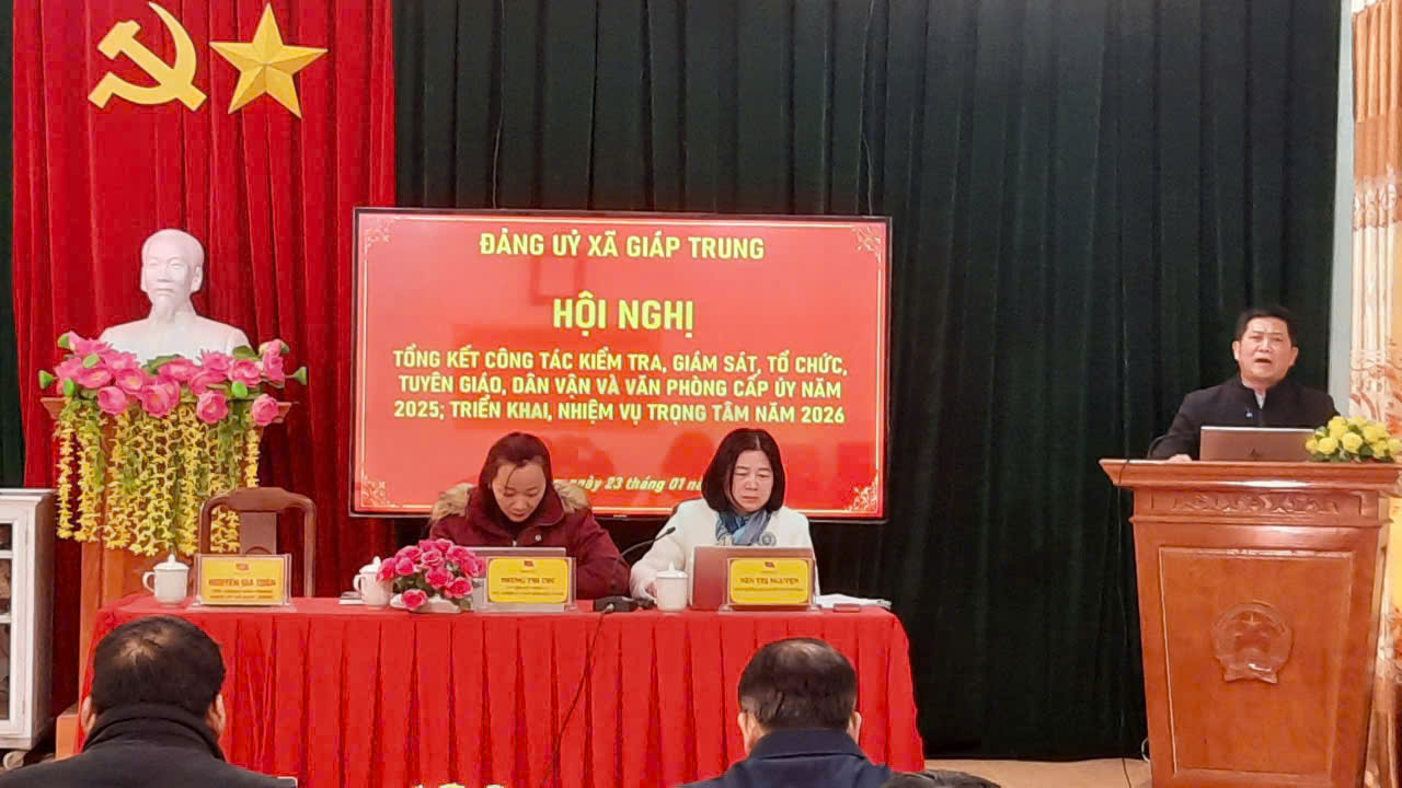 Hội nghị tổng kết công tác kiểm tra, giám sát, công tác tổ chức, tuyên giáo, dân vận và Văn phòng cấp ủy năm 2025, triển khai nhiệm vụ trọng tâm năm 2026.