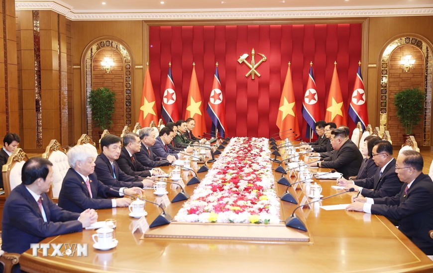 Tổng Bí thư Tô Lâm hội đàm với Tổng Bí thư, Chủ tịch Quốc vụ Triều Tiên Kim Jong Un