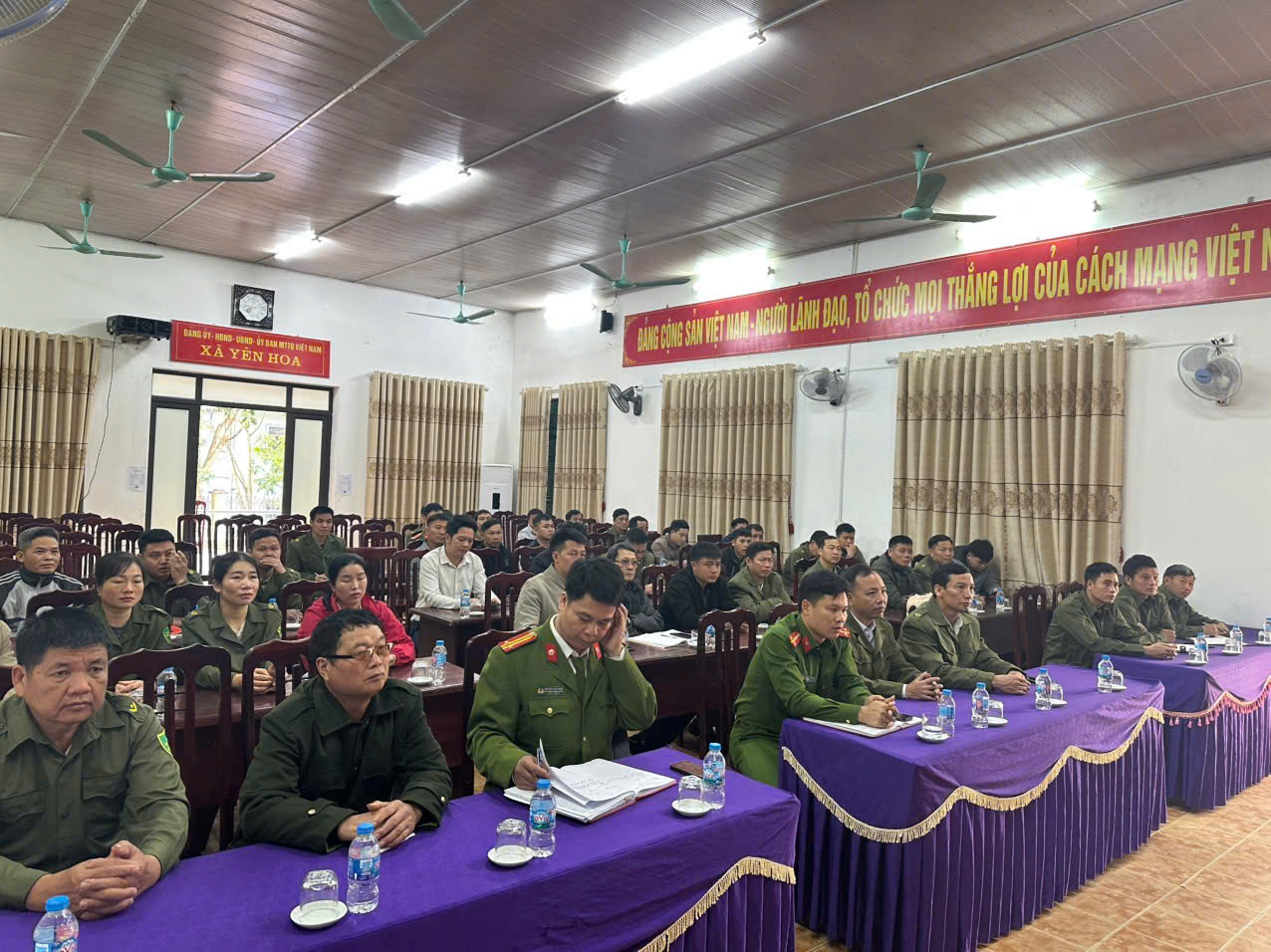 CÔNG AN XÃ YÊN HOA TRIỂN KHAI CÔNG TÁC BẢO ĐẢM AN NINH, TRẬT TỰ PHỤC VỤ BẦU CỬ