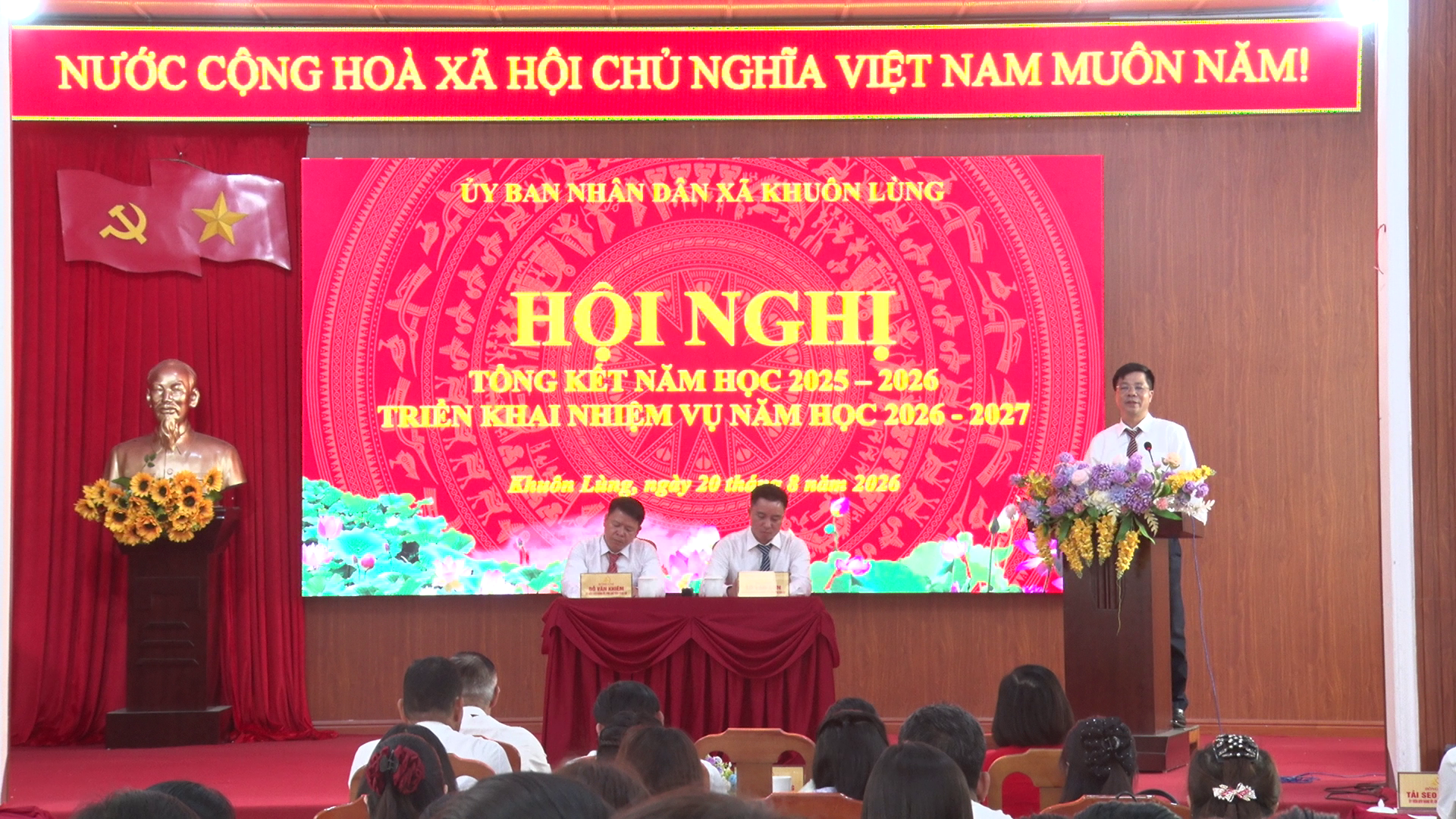 XÃ KHUÔN LÙNG TỔ CHỨC HỘI NGHỊ TỔNG KẾT NĂM HỌC 2025 – 2026, TRIỂN KHAI NHIỆM VỤ TRỌNG TÂM NĂM HỌC 2026 – 2027