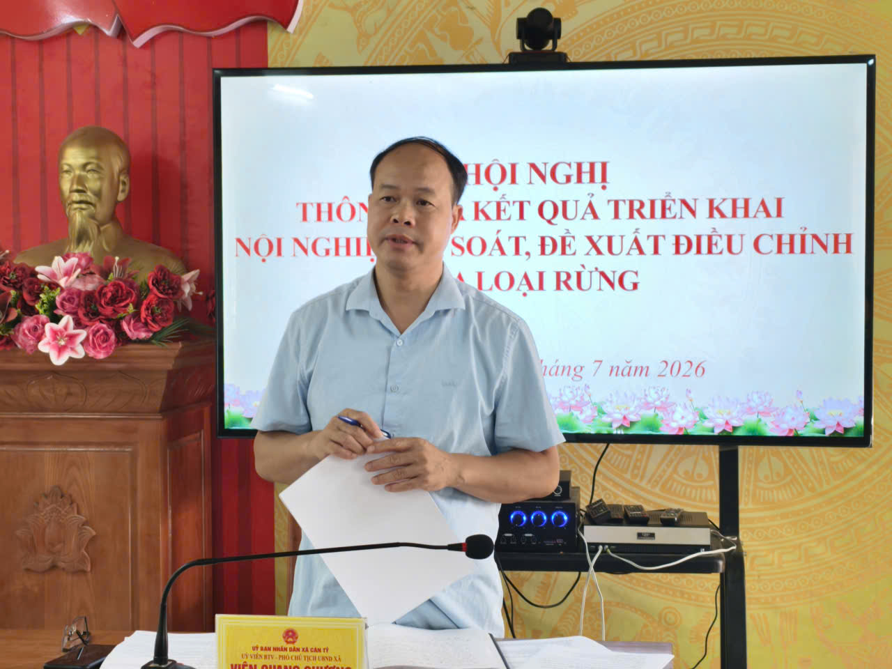 UBND XÃ CÁN TỶ TỔ CHỨC HỘI NGHỊ NGHE BÁO CÁO KẾT QUẢ TRIỂN KHAI RÀ SOÁT, ĐIỀU CHỈNH QUY HOẠCH 3 LOẠI RỪNG TRÊN ĐỊA BÀN XÃ GIAI ĐOẠN 2021–2025, TẦM NHÌN ĐẾN NĂM 2050