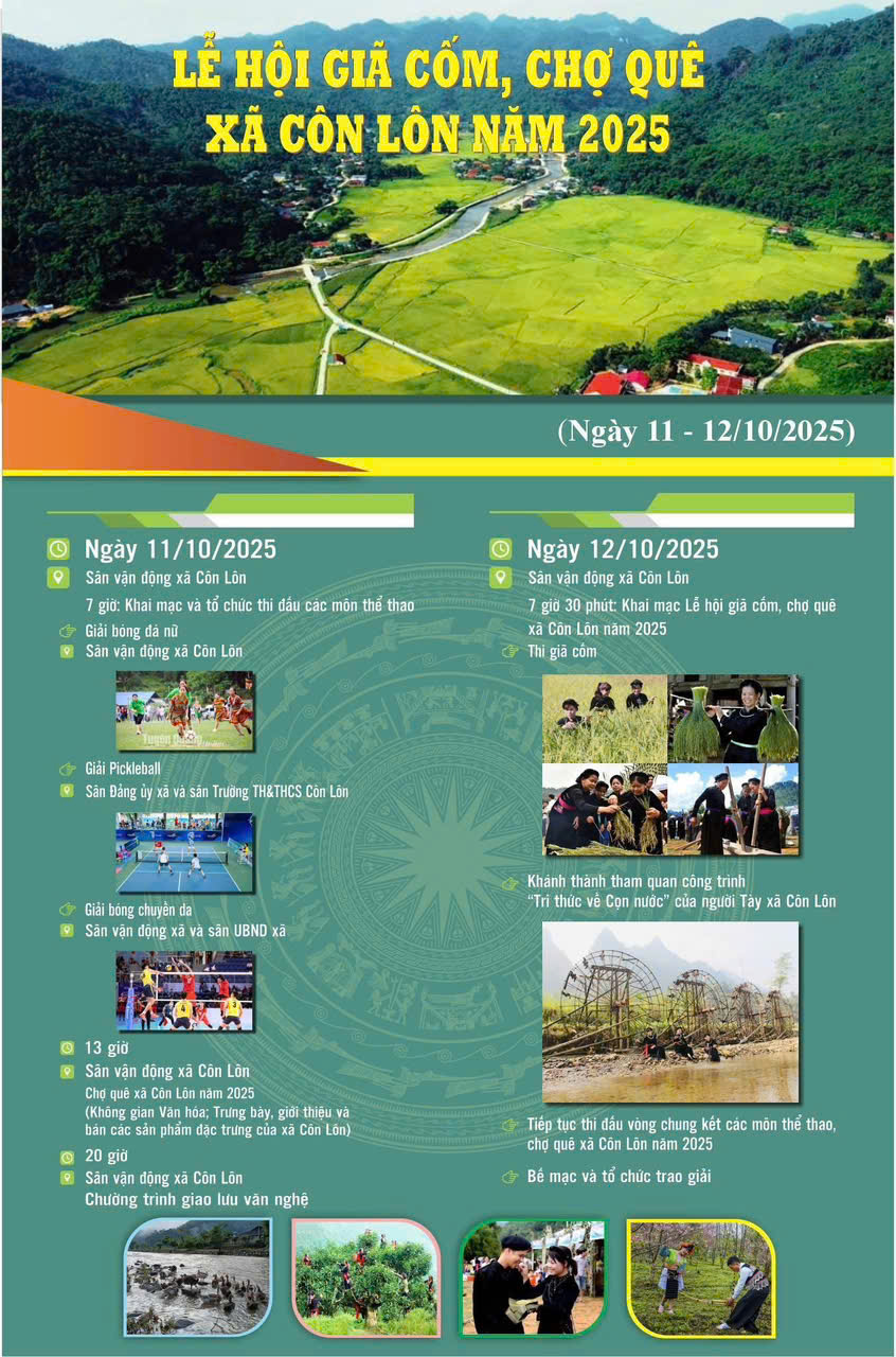 LỄ HỘI GIÃ CỐM – CHỢ QUÊ XÃ CÔN LÔN NĂM 2025