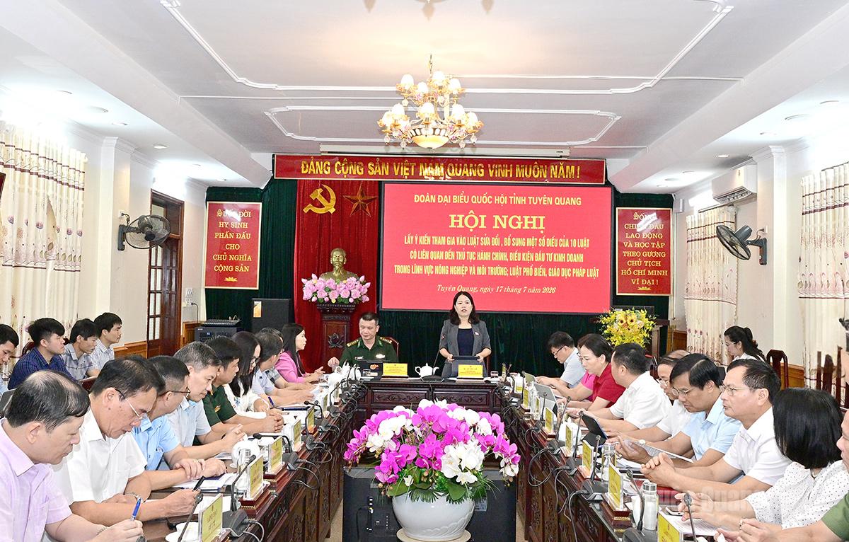 Đoàn ĐBQH tỉnh lấy ý kiến đóng góp vào các dự án luật trình Kỳ họp không thường lệ thứ Nhất, Quốc hội khoá XVI