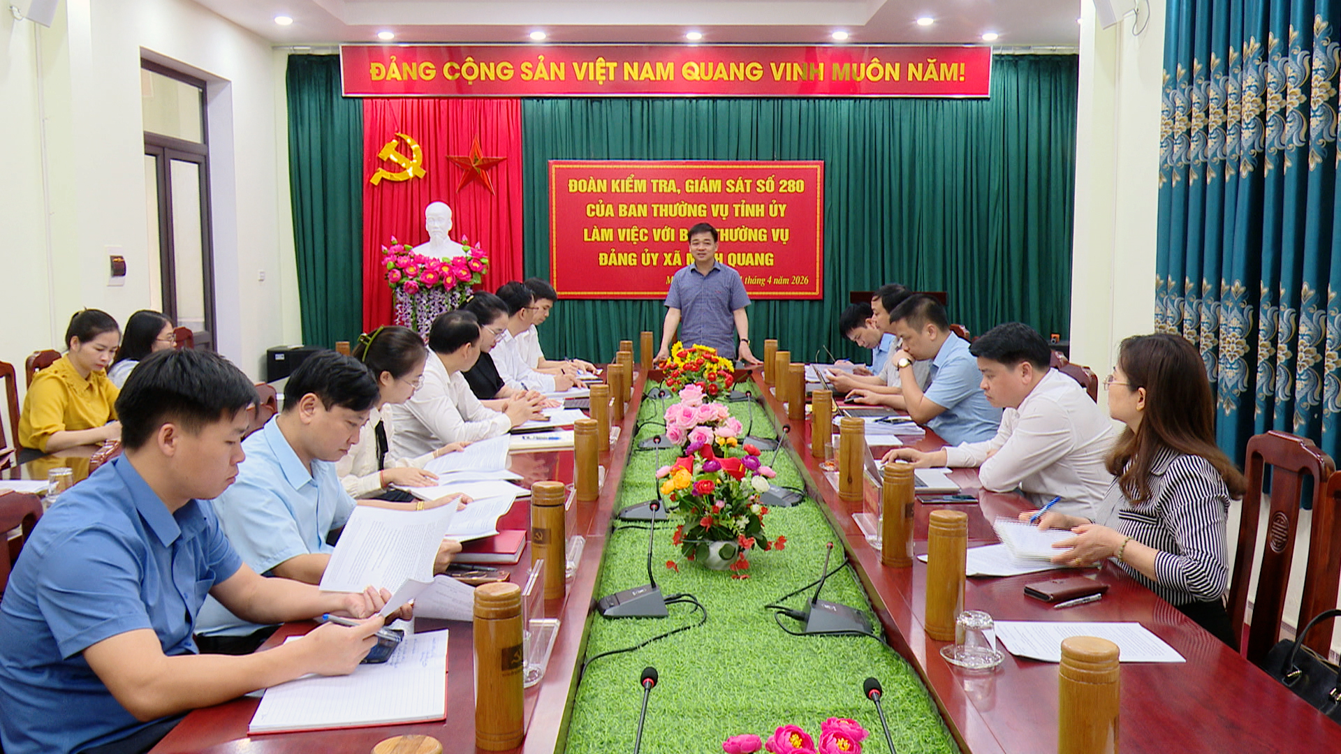 Đoàn kiểm tra, giám sát số 280 của Ban Thường vụ Tỉnh uỷ làm việc tại xã Minh Quang