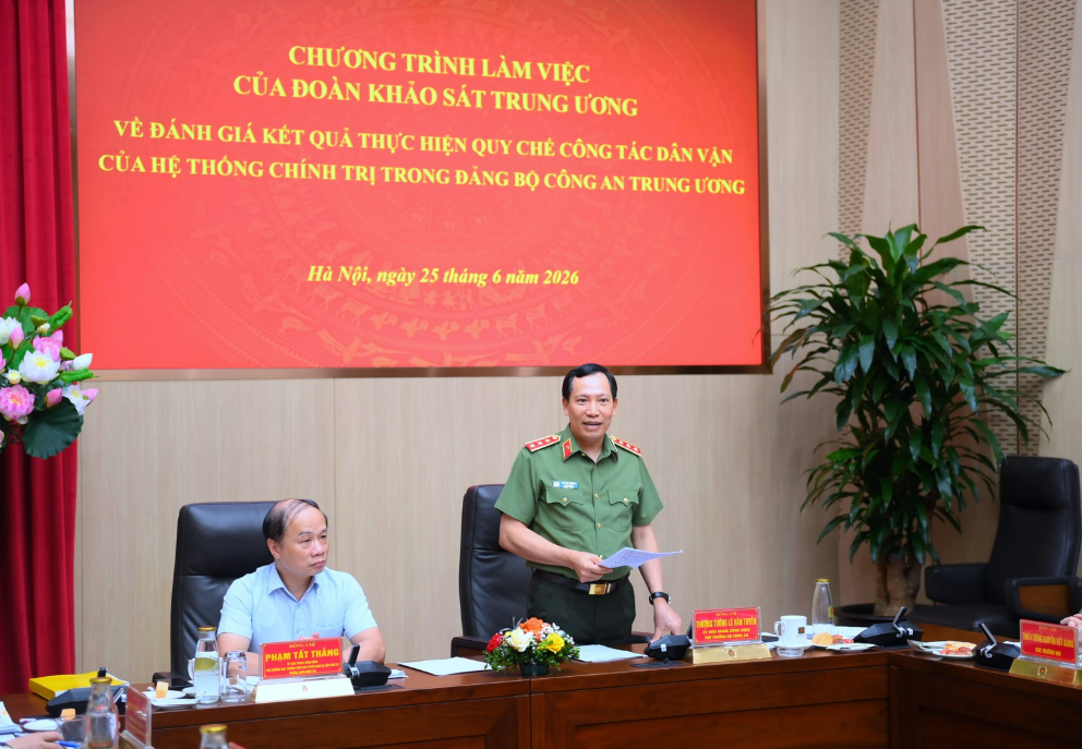 ĐÁNH GIÁ KẾT QUẢ THỰC HIỆN QUY CHẾ CÔNG TÁC DÂN VẬN CỦA HỆ THỐNG CHÍNH TRỊ TRONG ĐẢNG BỘ CÔNG AN TRUNG ƯƠNG