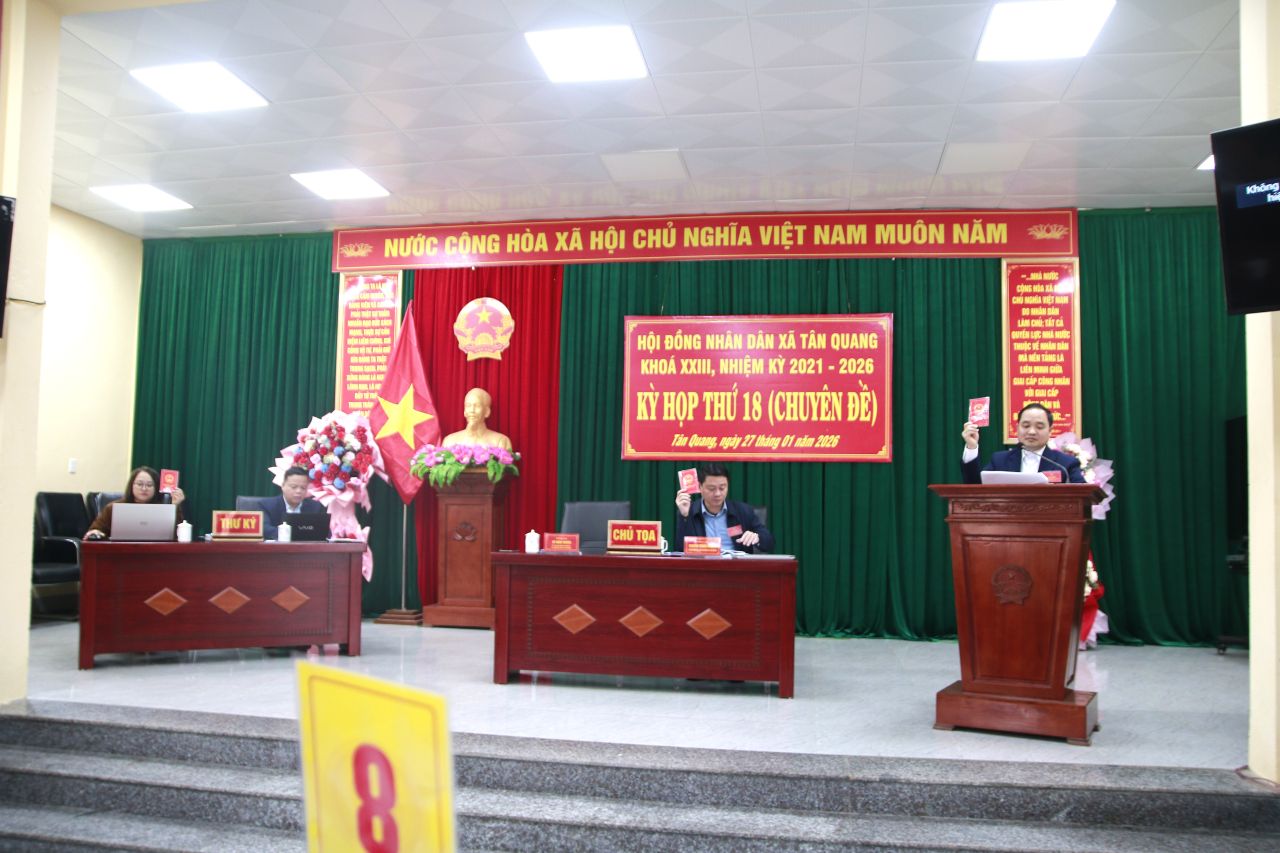 Kỳ họp thứ 18 (chuyên đề), HĐND xã Tân Quang khóa XXIII, nhiệm kỳ 2021 – 2026