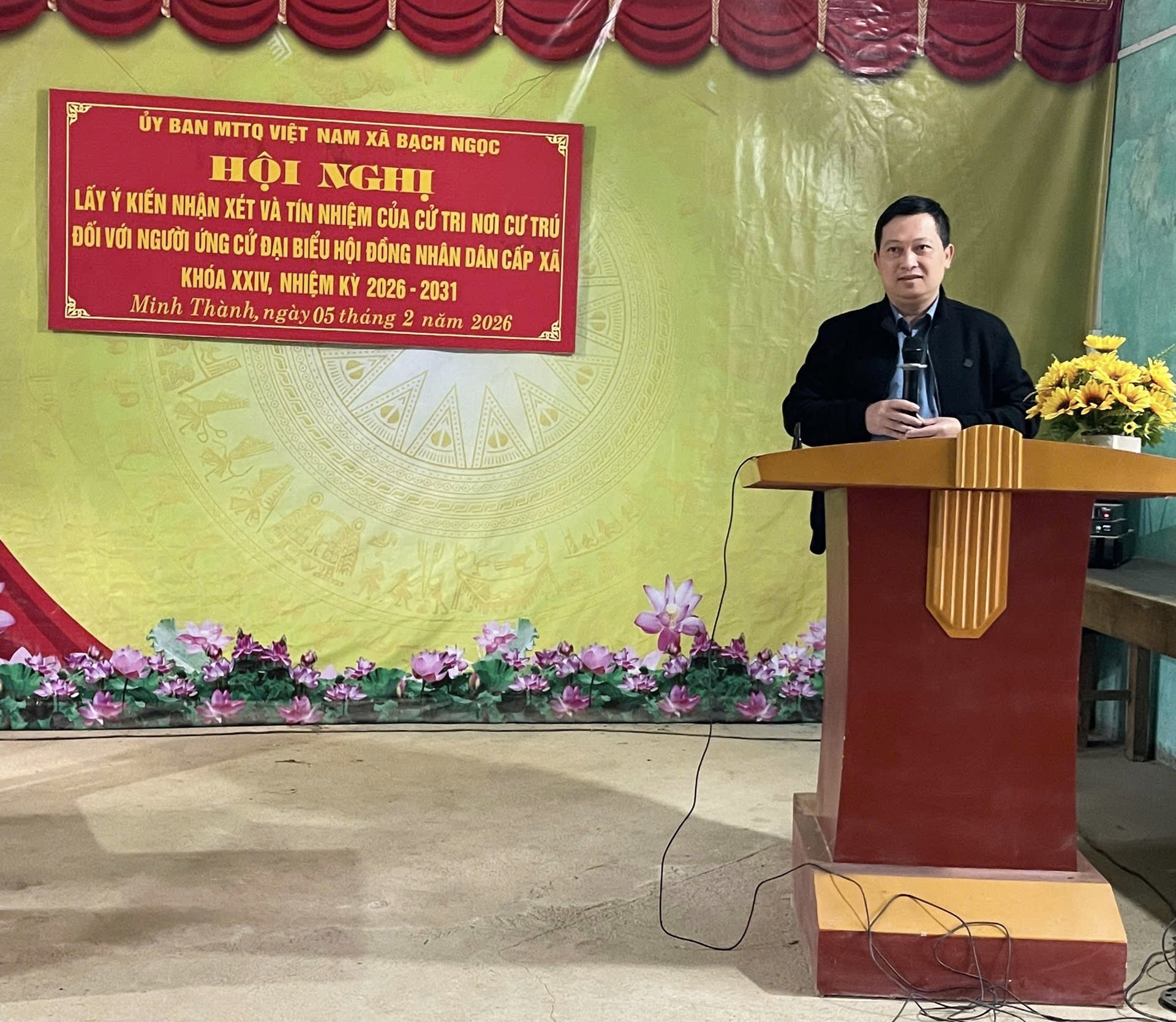 Xã Bạch Ngọc tổ chức thành công Hội nghị lấy ý kiến nhận xét và tín nhiệm của cử tri nơi cư trú đối với người ứng cử đại biểu HĐND xã khóa XXIV, nhiệm kỳ 2026–2031 