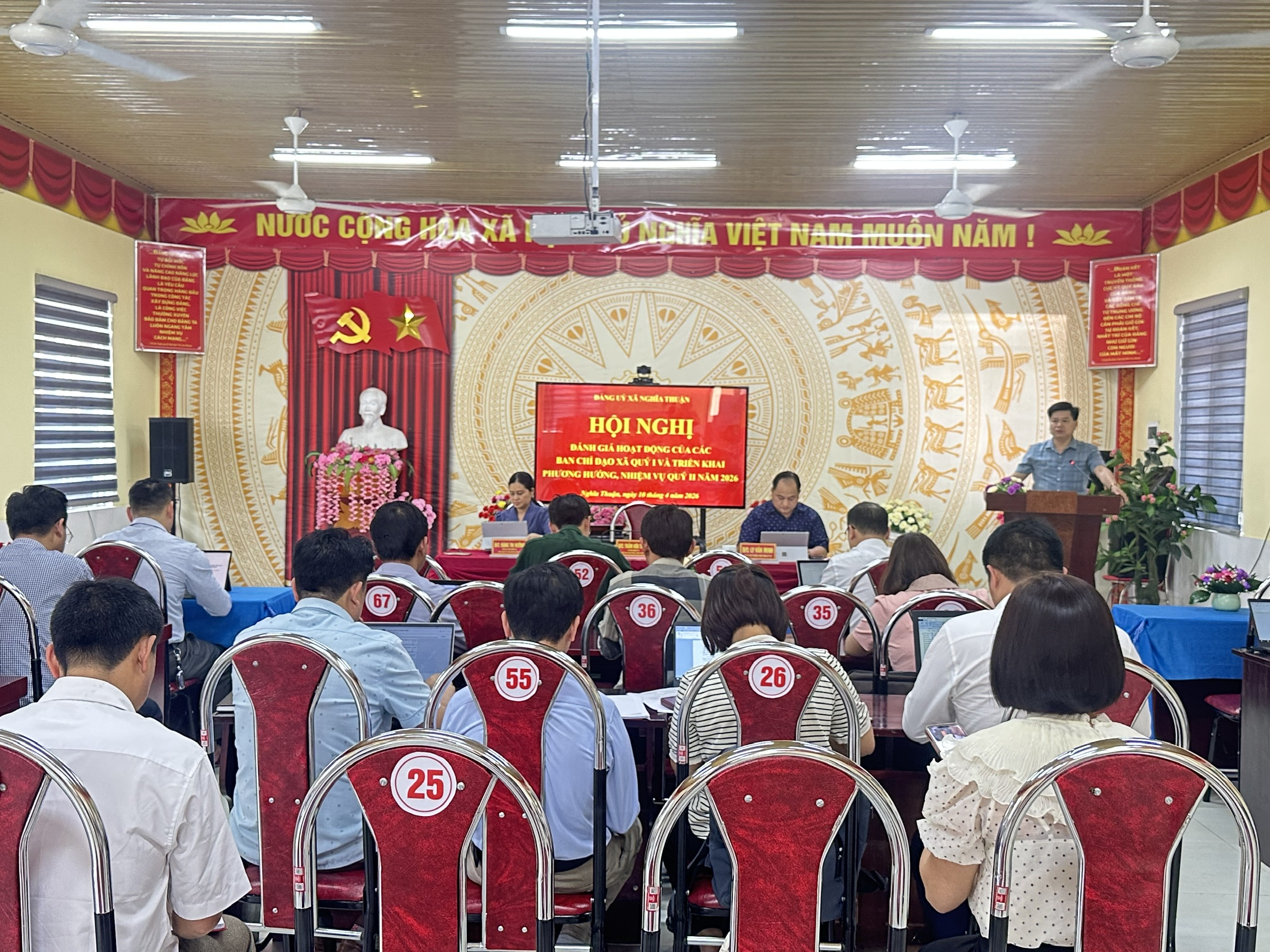 Hội nghị đánh giá kết quả họat động quý I của các Ban chỉ đạo xã và triển khai phương hướng, nhiệm vụ quý II năm 2026. 