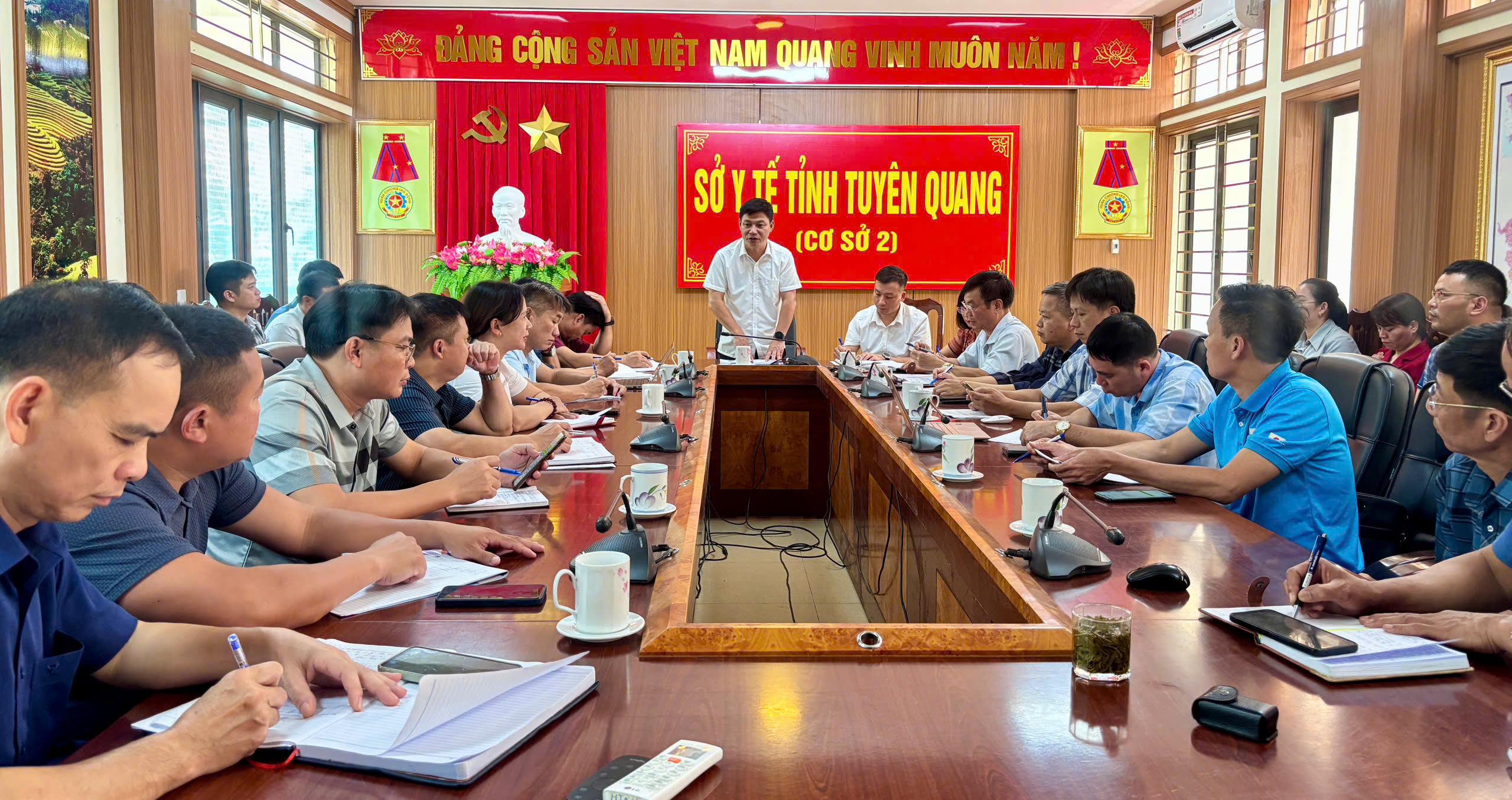 Sở Y tế làm việc với các đơn vị y tế sau sắp xếp tổ chức bộ máy