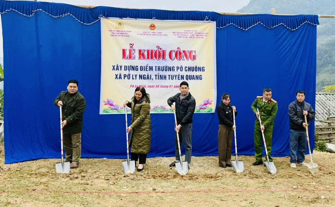 KHỞI CÔNG XÂY DỰNG ĐIỂM TRƯỜNG PÔ CHUÔNG