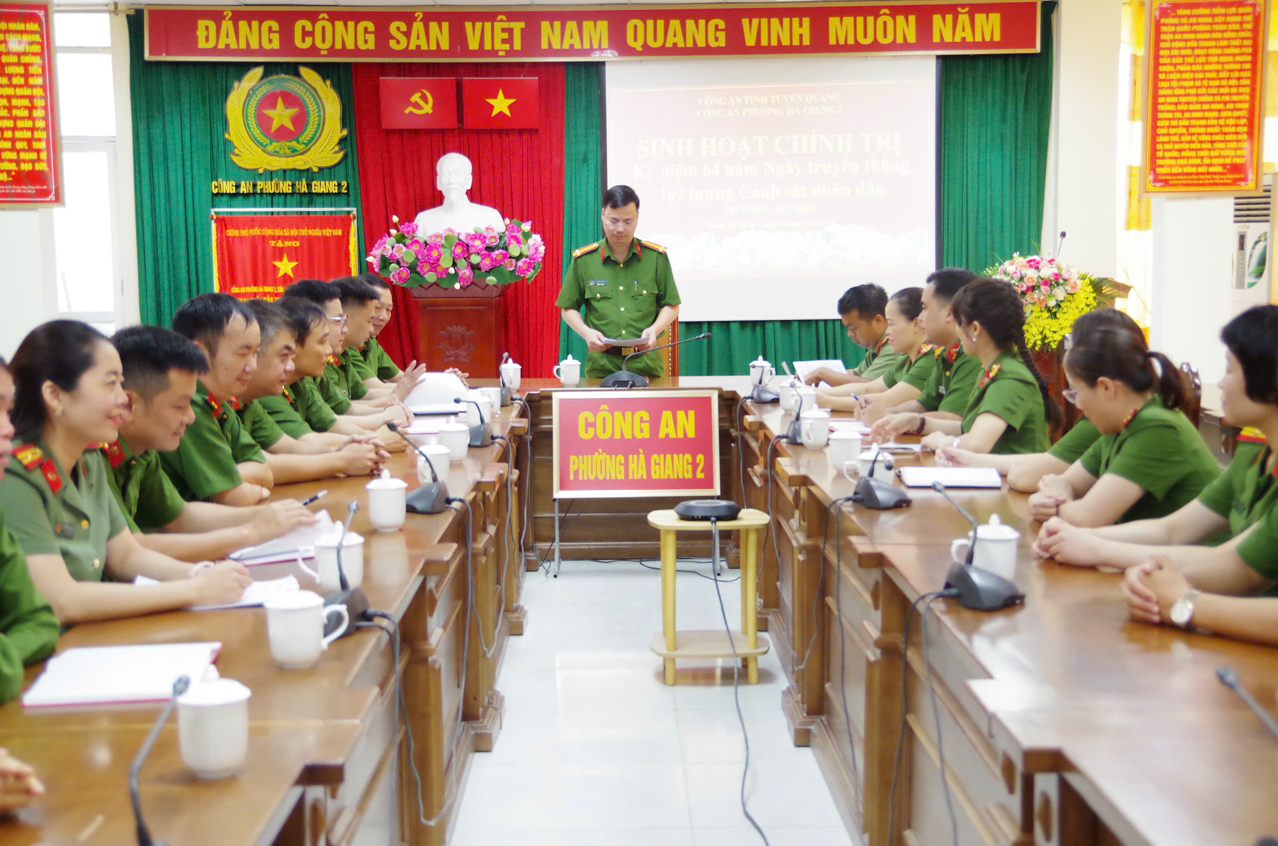 CÔNG AN PHƯỜNG HÀ GIANG 2 SINH HOẠT CHÍNH TRỊ KỶ NIỆM 64 NĂM NGÀY TRUYỀN THỐNG LỰC LƯỢNG CẢNH SÁT NHÂN DÂN (20/7/1962 – 20/7/2026)