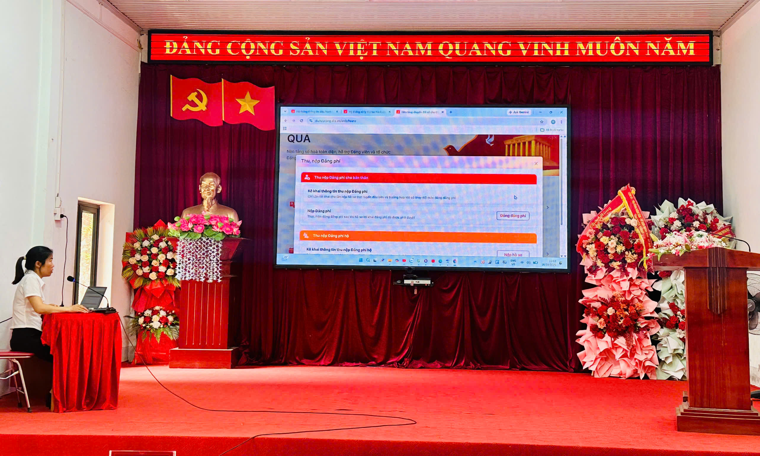 Văn phòng Đảng ủy xã Bạch Ngọc hướng dẫn thu, nộp đảng phí trên hệ thống thủ tục hành chính