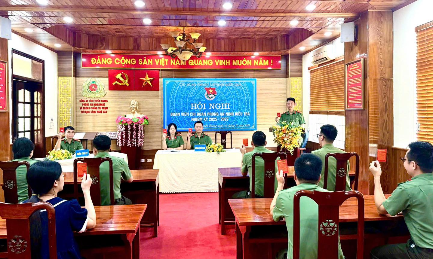HỘI NGHỊ ĐOÀN VIÊN CHI ĐOÀN CƠ SỞ PHÒNG AN NINH ĐIỀU TRA, NHIỆM KỲ 2025 - 2027