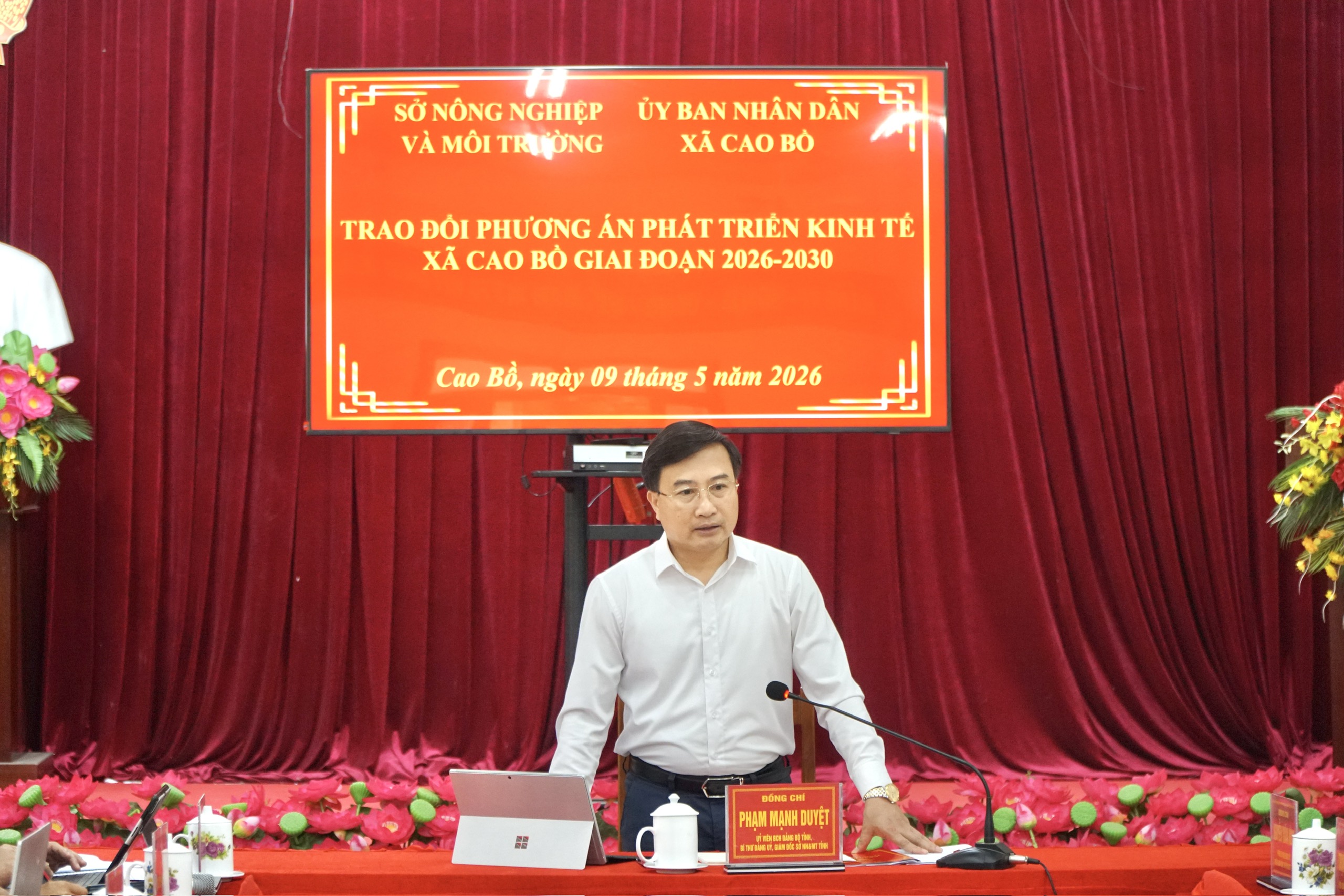 Đoàn công tác Sở Nông nghiệp và Môi trường tỉnh Tuyên Quang đến thăm và làm việc tại xã Cao Bồ