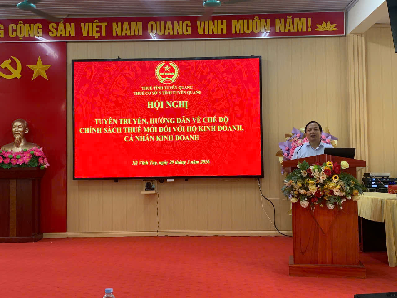 Vĩnh Tuy: Tổ chức hội nghị tuyên truyền, hỗ trợ hộ kinh doanh thực hiện quy định quản lý thuế mới năm 2026