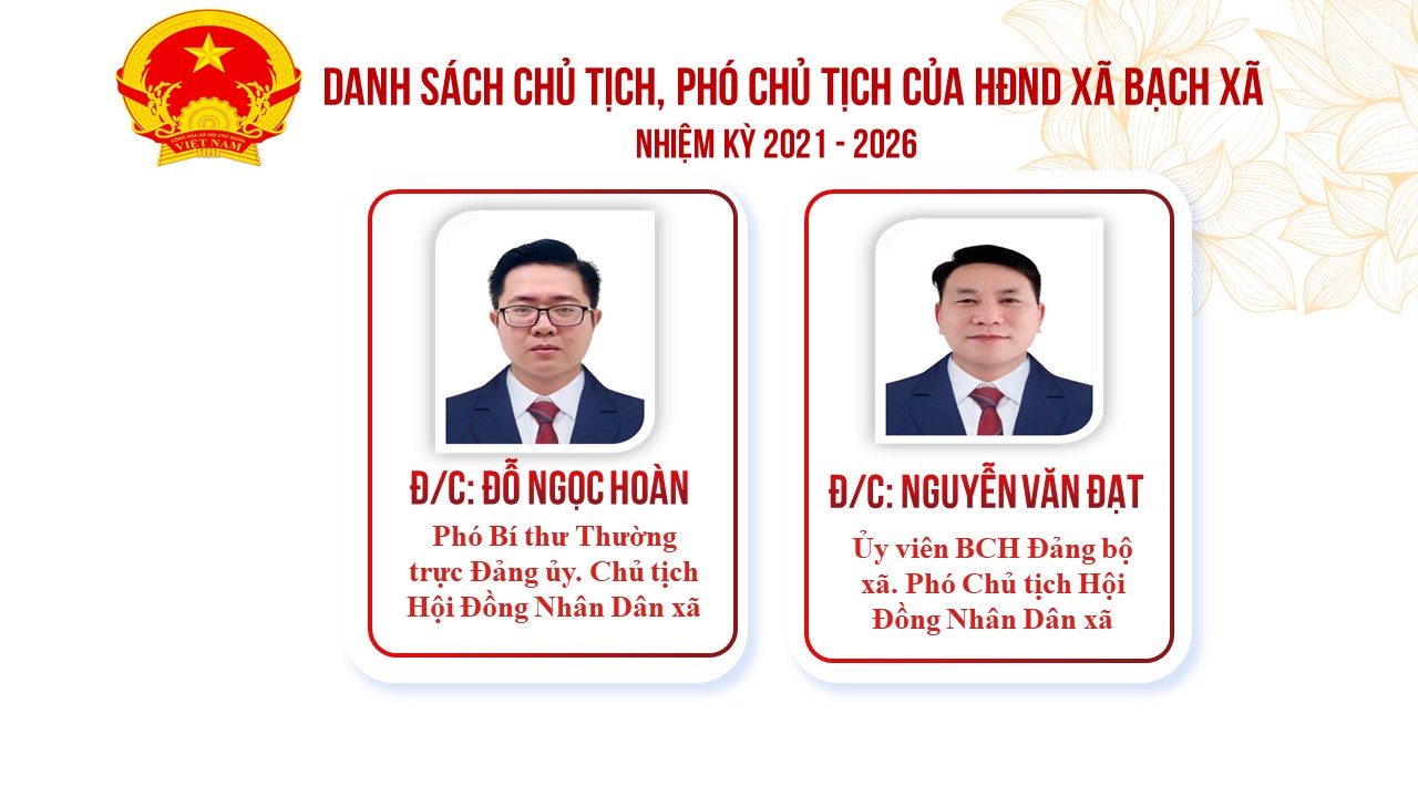 DANH SÁCH ĐẠI BIỂU HỘI ĐỒNG NHÂN DÂN XÃ BẠCH XA NHIỆM KỲ 2021 - 2026