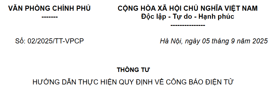 Bộ trưởng, Chủ nhiệm Văn phòng Chính phủ ban hành hướng dẫn thực hiện quy định về Công báo điện tử 
