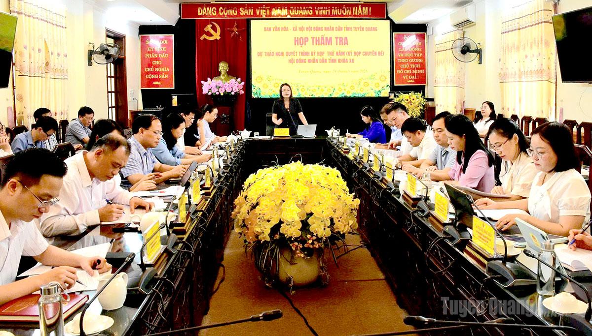 Ban Văn hóa - Xã hội thẩm tra dự thảo nghị quyết trình Kỳ họp thứ năm, HĐND tỉnh khóa XX