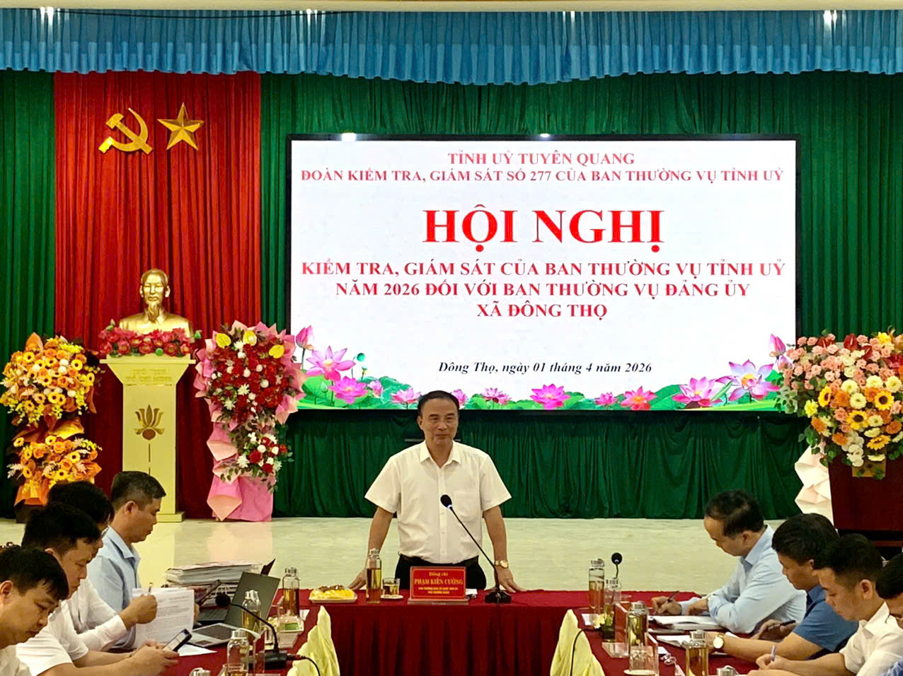 Đoàn kiểm tra, giám sát 277 làm việc với Ban Thường vụ Đảng uỷ  xã Đông Thọ