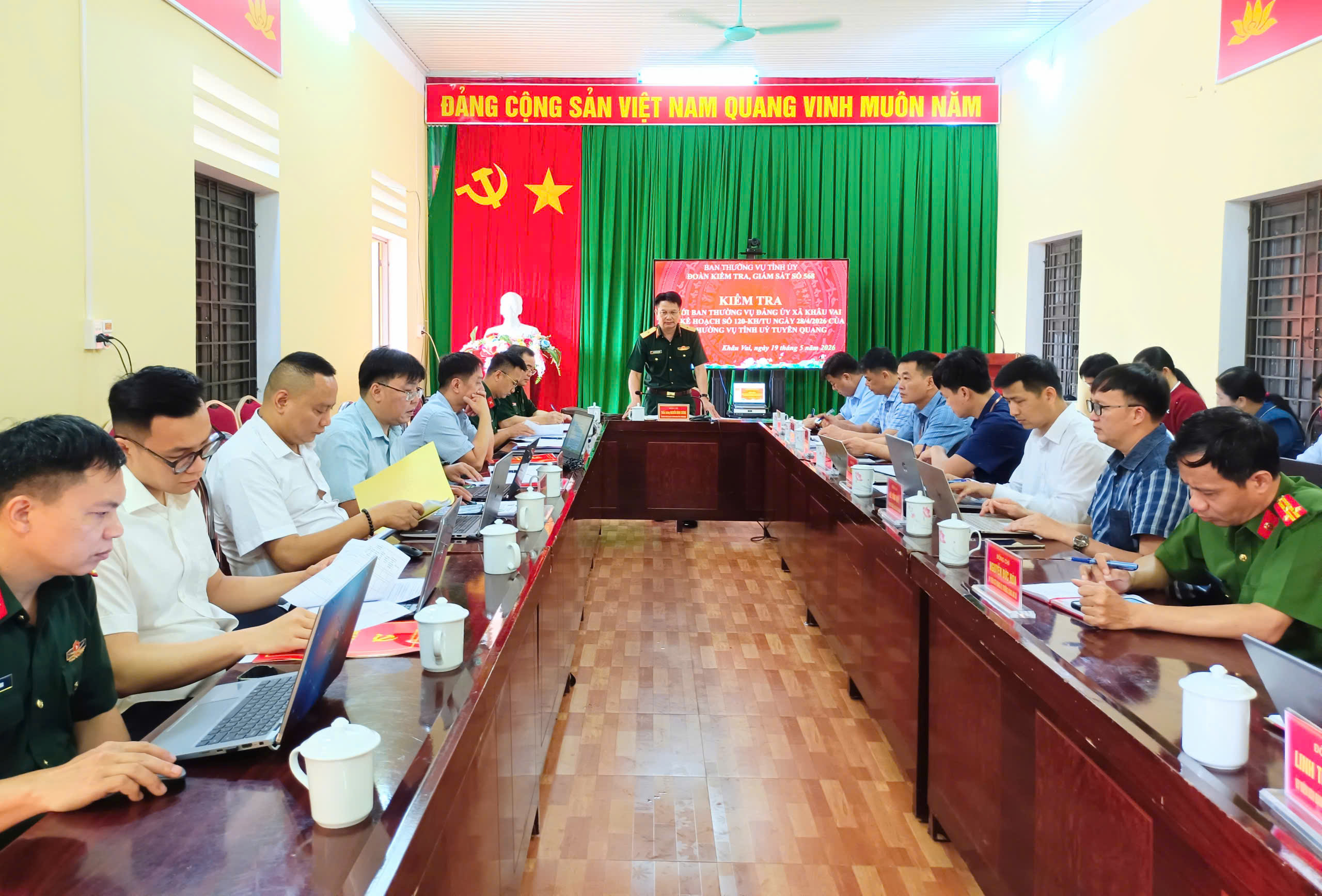 Đoàn công tác 568 kiểm tra, giám sát tại xã Khâu Vai
