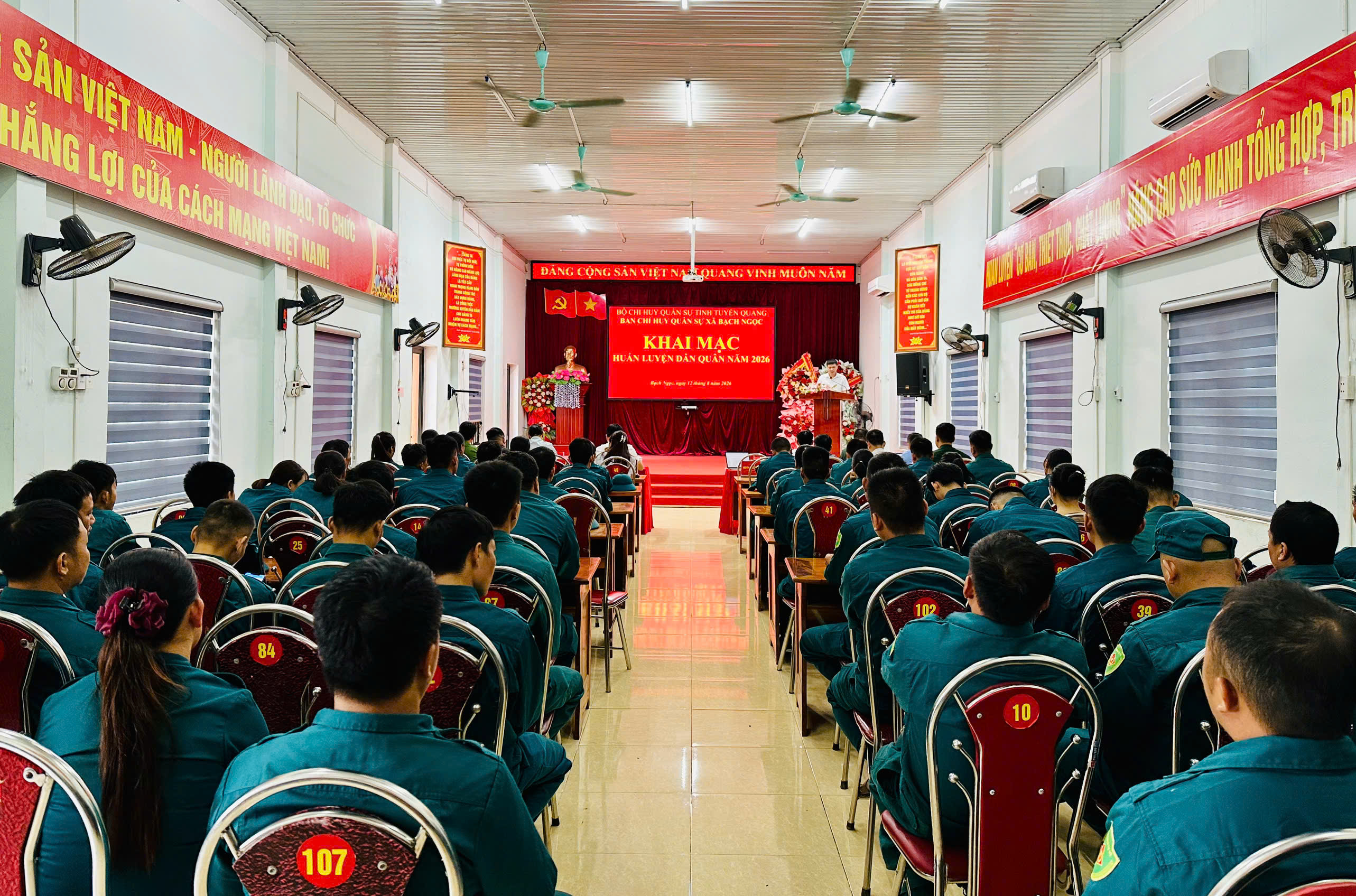 Xã Bạch Ngọc : Khai mạc huấn luyện Dân quân năm 2026