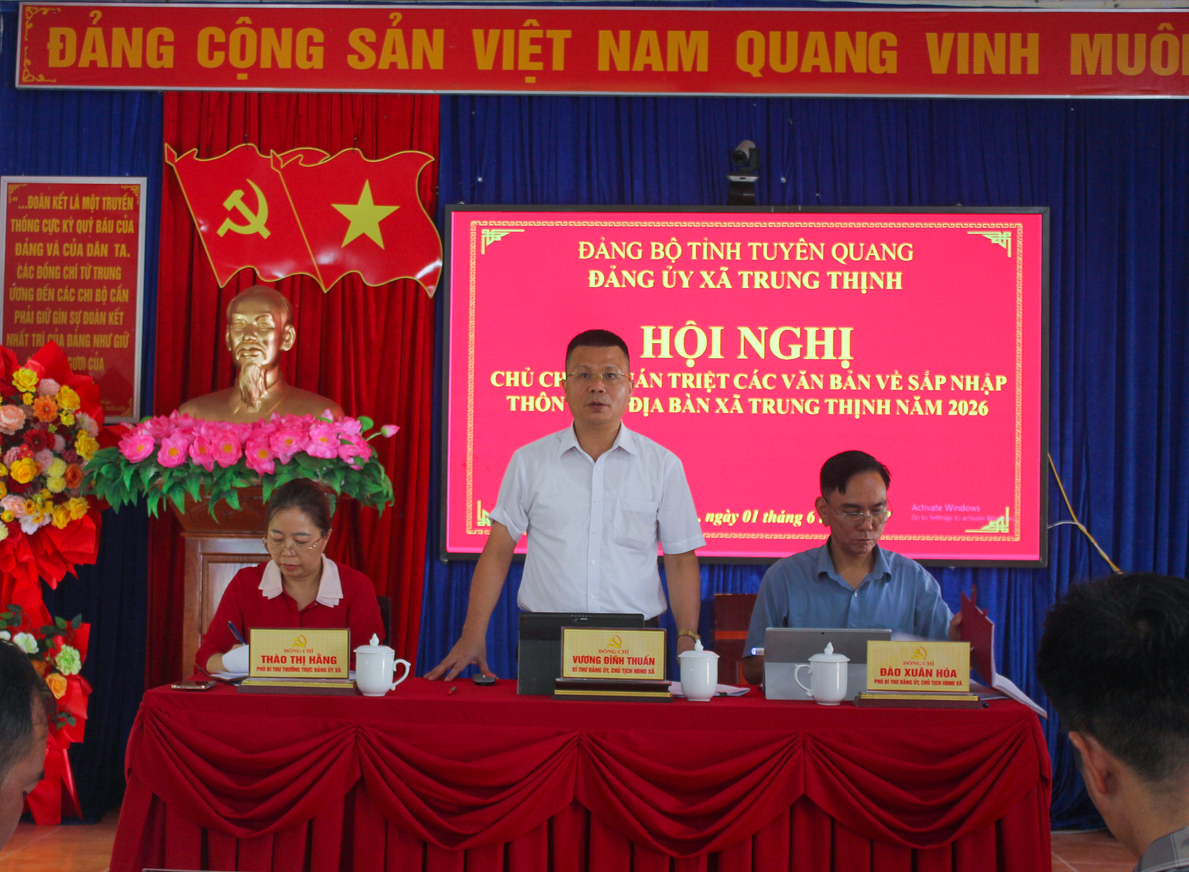 XÃ TRUNG THỊNH TỔ CHỨC HỘI NGHỊ QUÁN TRIỆT CÁC VĂN BẢN VỀ SẮP XẾP, SÁP NHẬP THÔN NĂM 2026